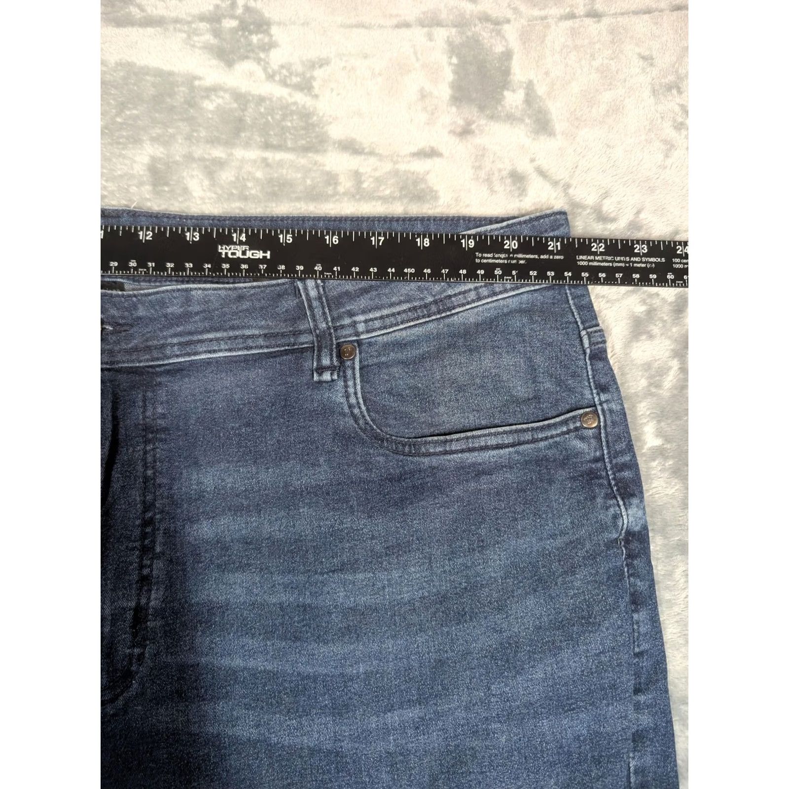 Denime The Perfect Jean NYC Jeans Mens 42x30 Blue Slim Fit Tapered Stretch Denim Pants Size US 42 / EU 58 - 2 Thumbnail