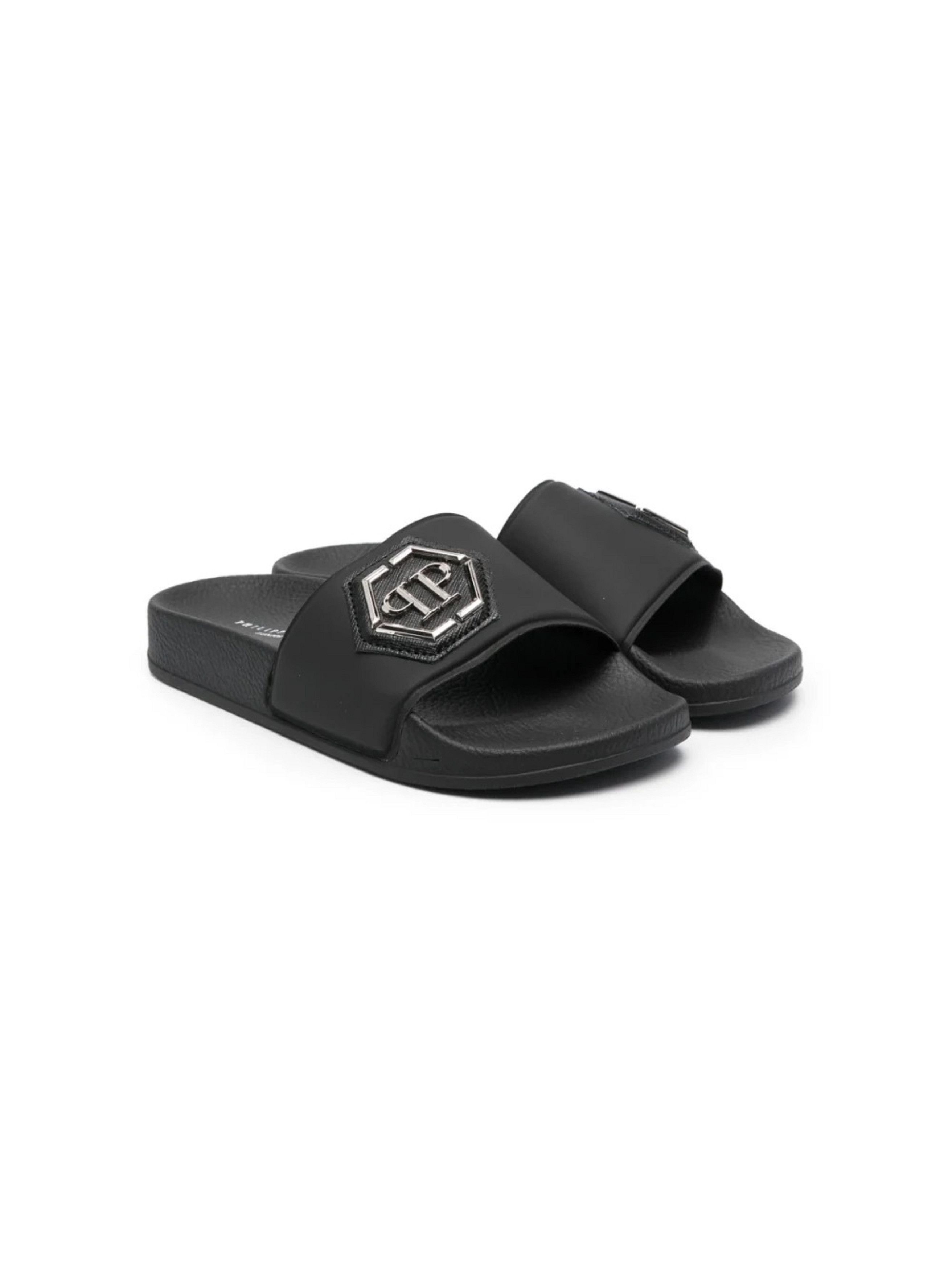 Philipp Plein Philipp Plein - Slides Sandals with Logo Plaque, Size 39 EU Size US 9 / IT 39 - 1 Thumbnail