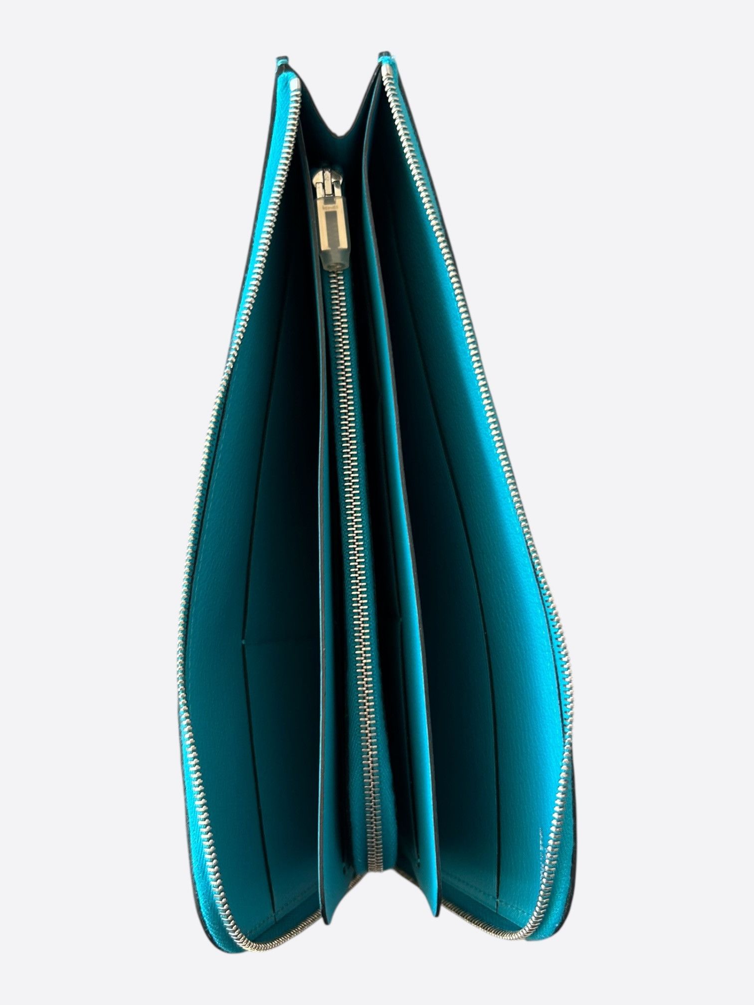 Hermes Hermes Blue Togo & Palladium Hardware Zippy Wallet Size ONE SIZE - 3 Thumbnail