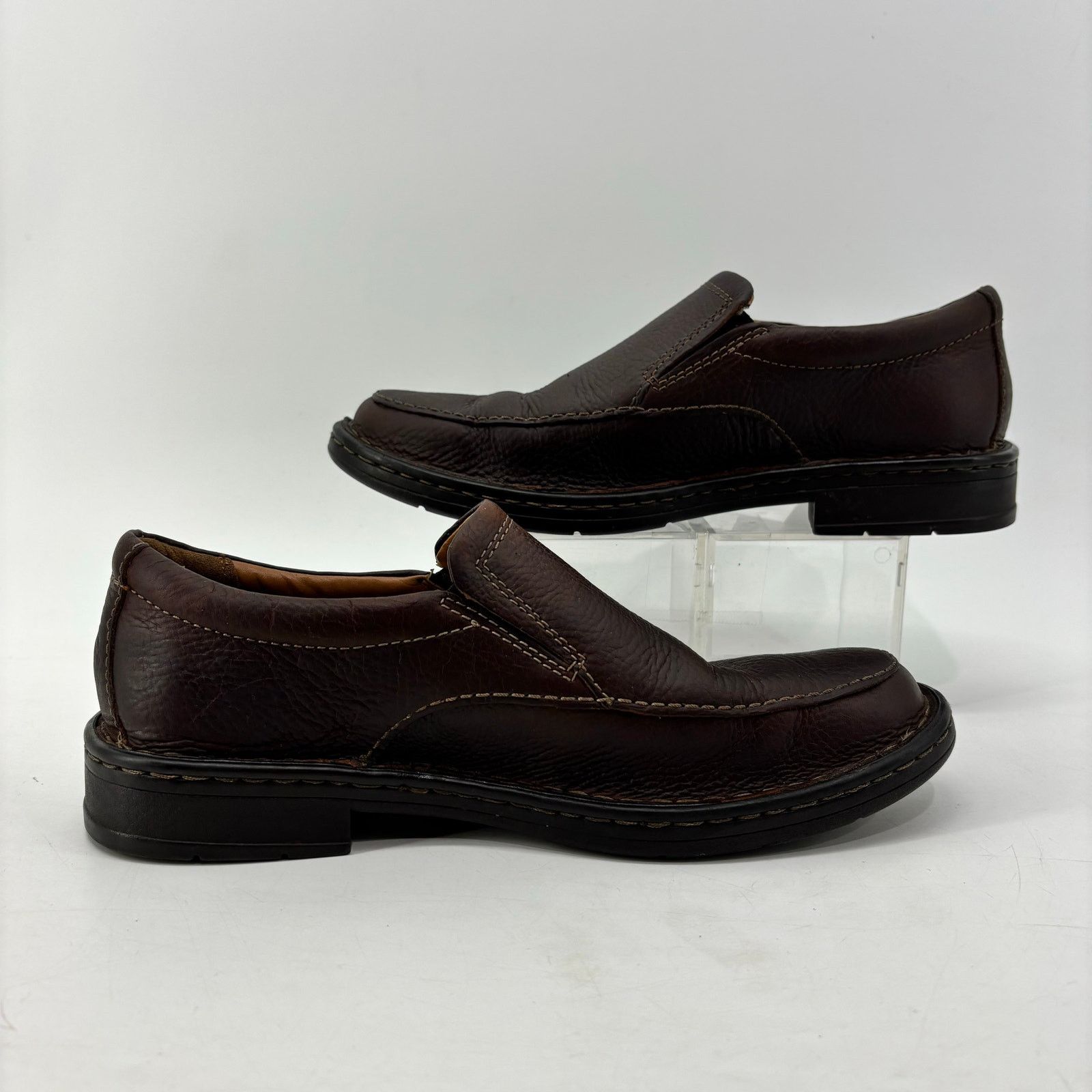 Clarks Clarks Mens Size 7 Brown Loafers Slip On Leather Ortholite Size US 7 / EU 40 - 4 Thumbnail