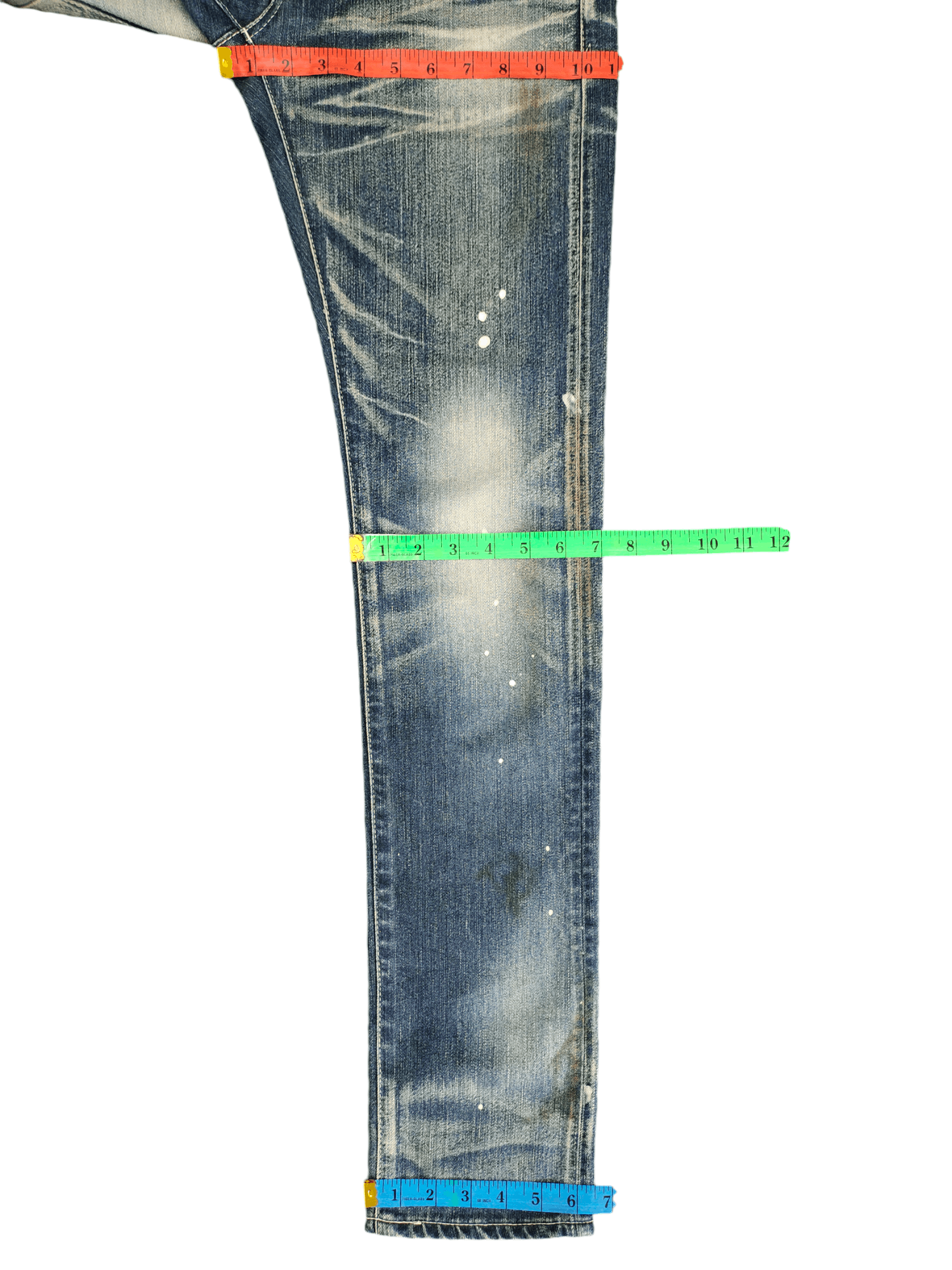 A.F.F.A. × Undercover Vanquish Clawmark Distress Faded Painted Jeans Slim Fit Size US 29 - 10 Thumbnail