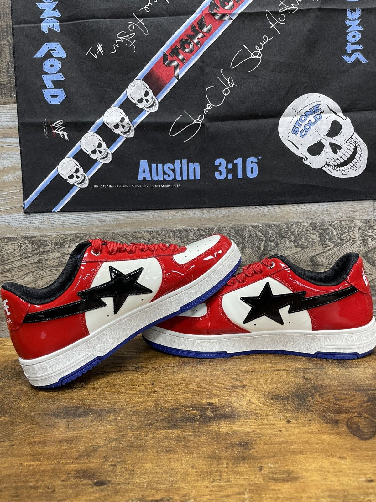 Bape 11-a bathing ape bapesta #1 red/white Size US 11 / EU 44 - 2 Thumbnail