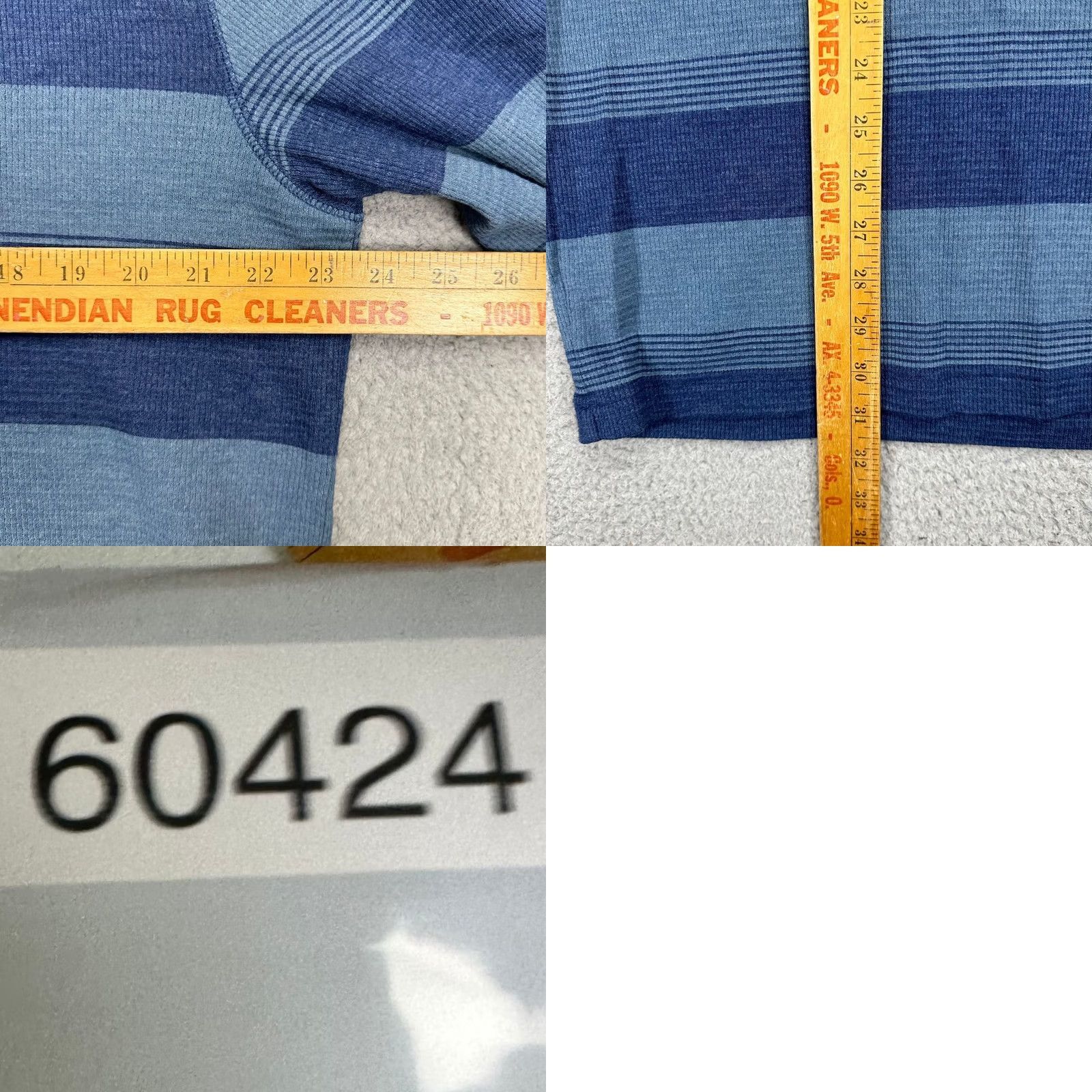 Vintage Roebuck & Co. Sweater Mens XL Blue Striped Thermal Waffle Knit Crew Neck Pullover Size US XL / EU 56 / 4 - 8 Thumbnail