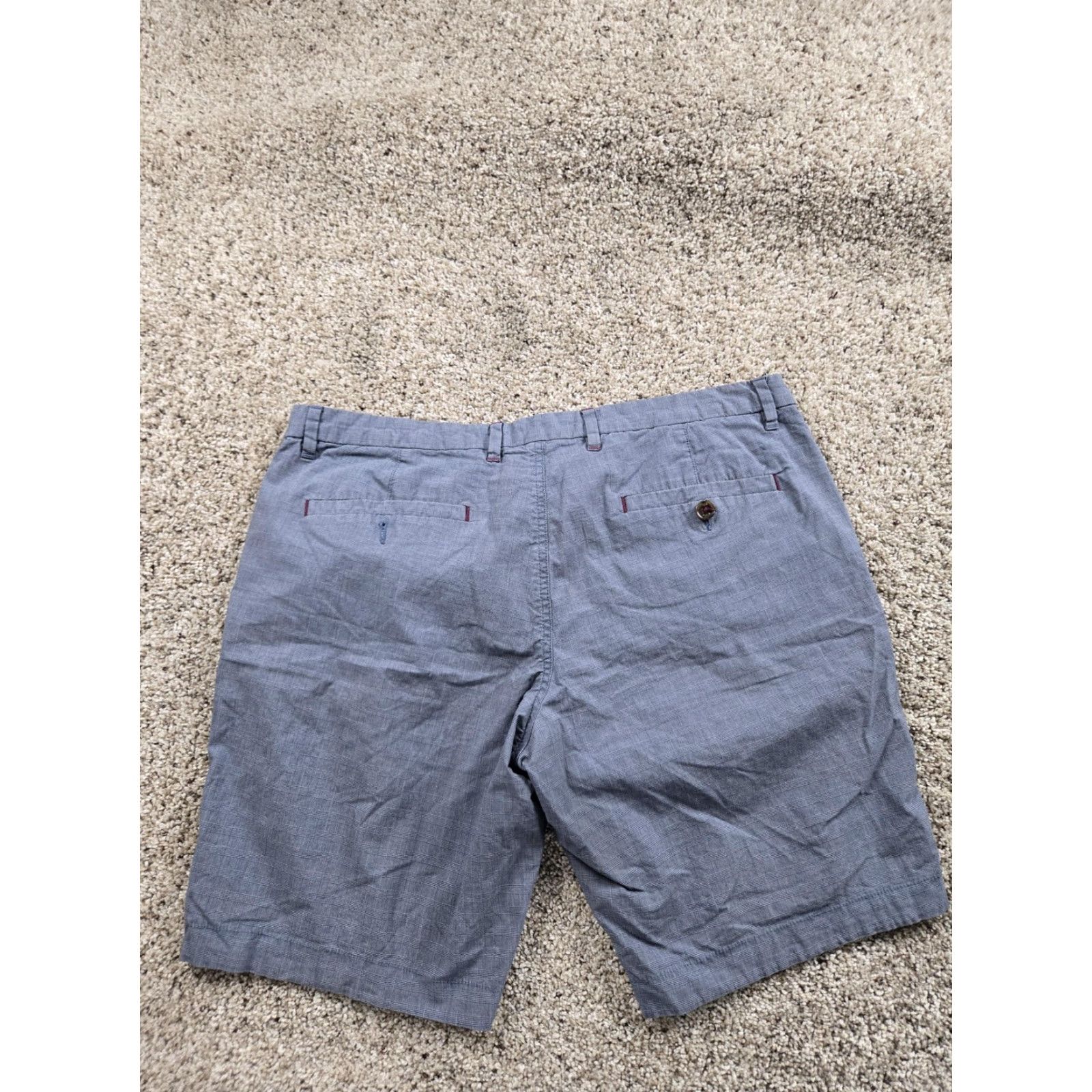 Ted Baker Ted Baker Shorts Mens 38 Gray Check Chino Flat Front Casual 9" Inseam Summer Mens Size US 38 / EU 54 - 7 Thumbnail
