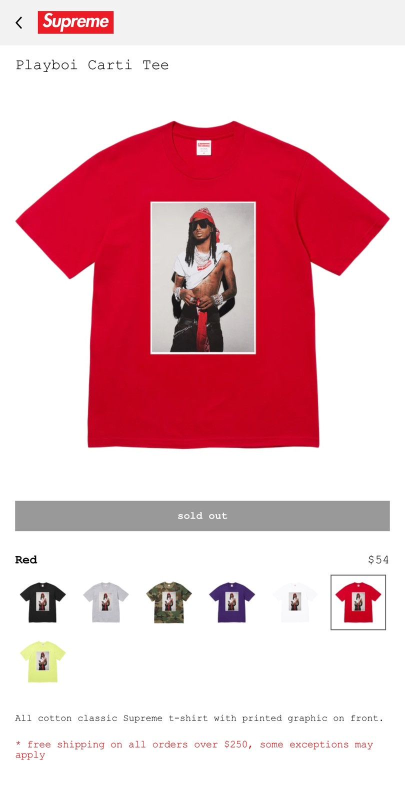 Supreme Supreme Playboi Carti Tee Size US M / EU 48-50 / 2 - 1 Thumbnail