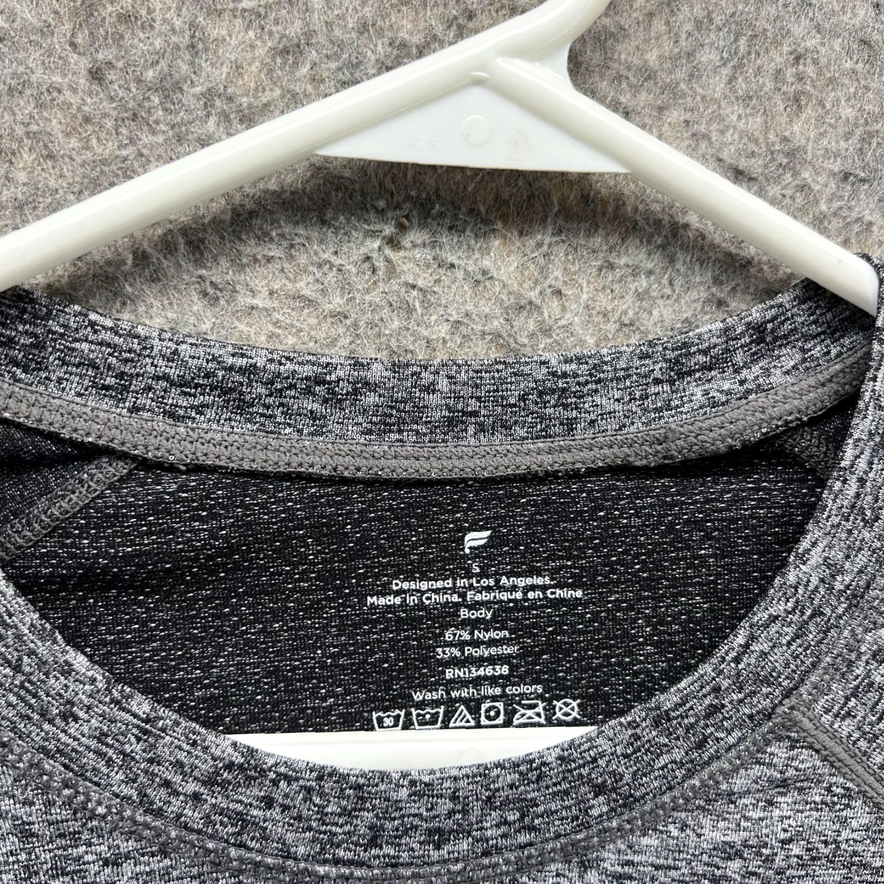 Fabletics Fabletics Shirt Men Small Heather Gray Casual Tee Crewneck Nylon Polyester Size US S / EU 44-46 / 1 - 5 Thumbnail