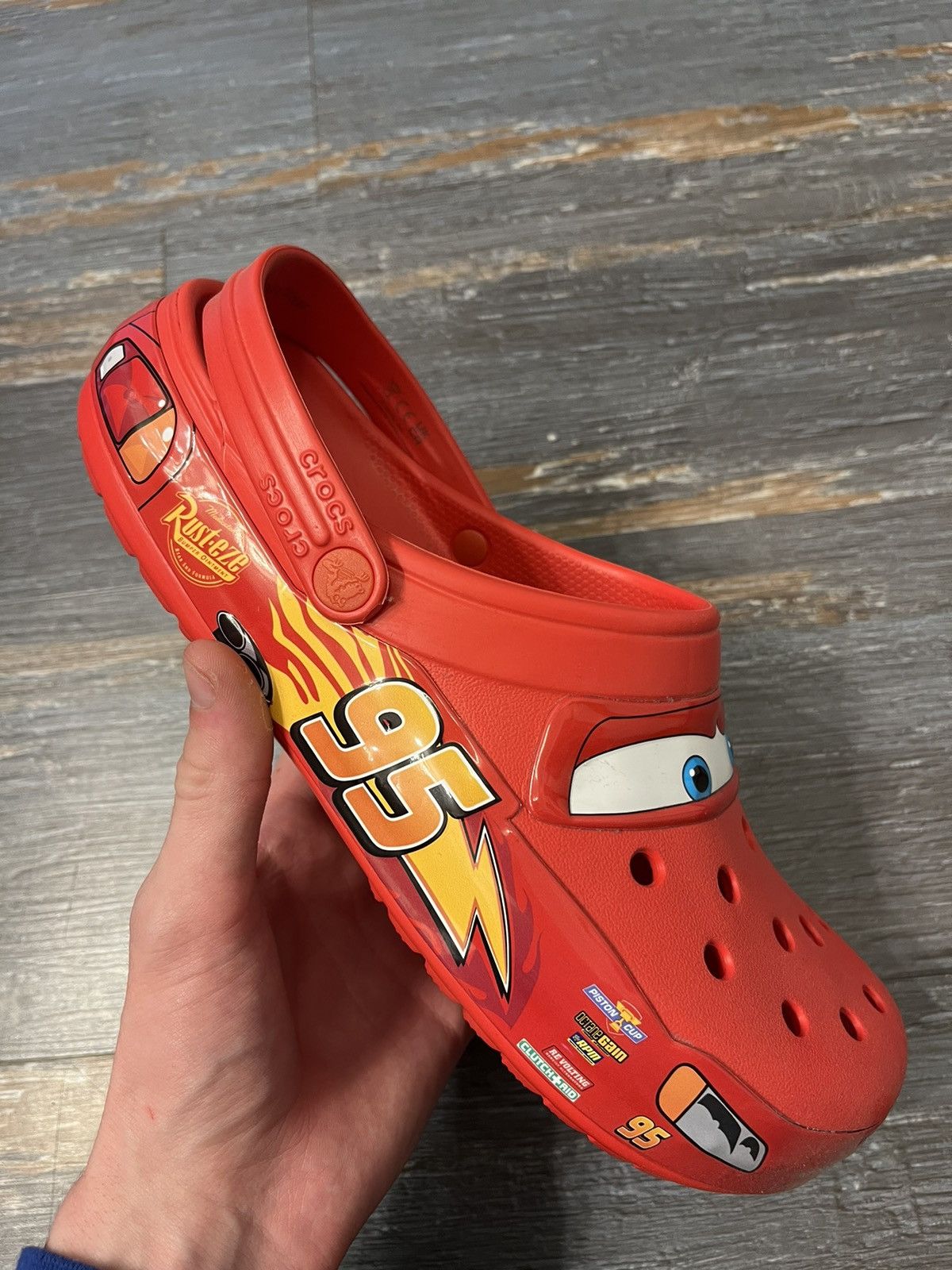 image of Lightning Mcqueen Crocs Shoes in Red, Men's (Size 13)