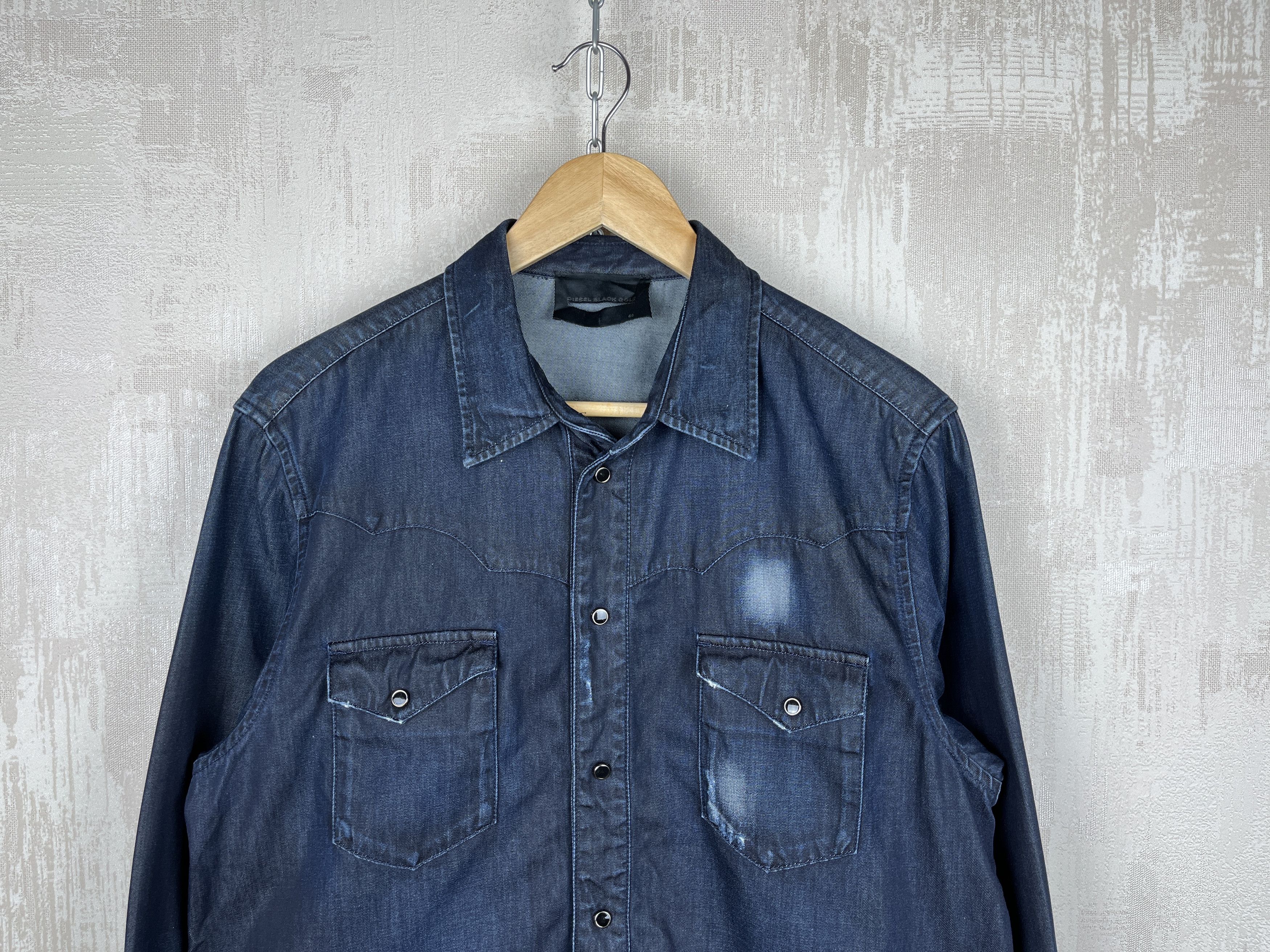 Diesel Black Gold Diesel Black Gold Western Snap Button L/S Jeans Shirt Size US L / EU 52-54 / 3 - 1 Thumbnail