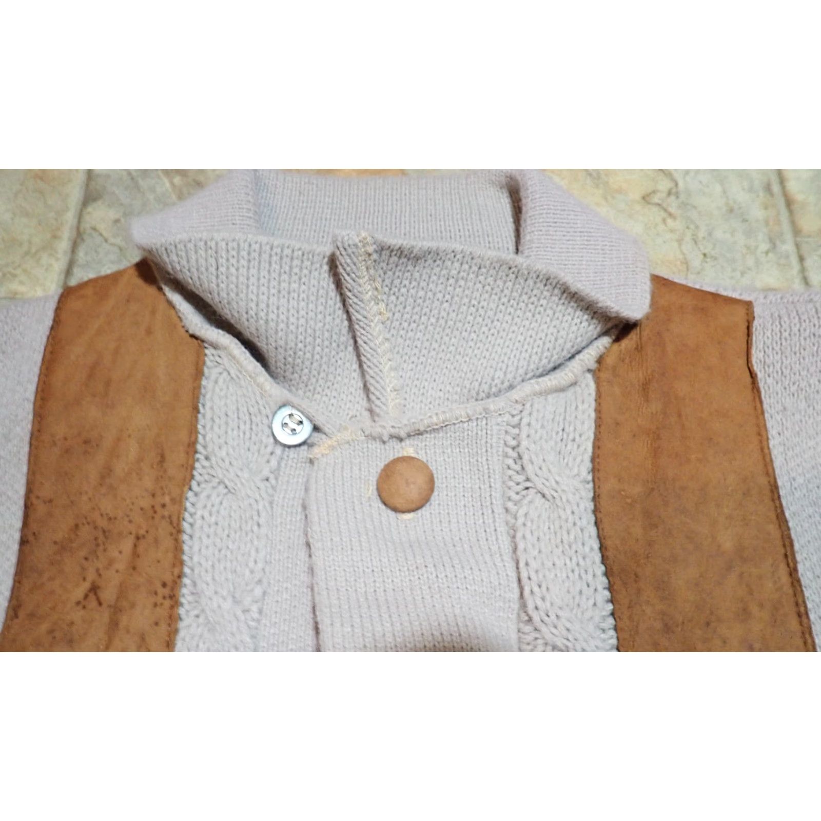 Vintage VINTAGE 60s Juilliard Cardigan Sweater Mens S Rockabilly Leather Acrylic Knit Size US S / EU 44-46 / 1 - 6 Thumbnail
