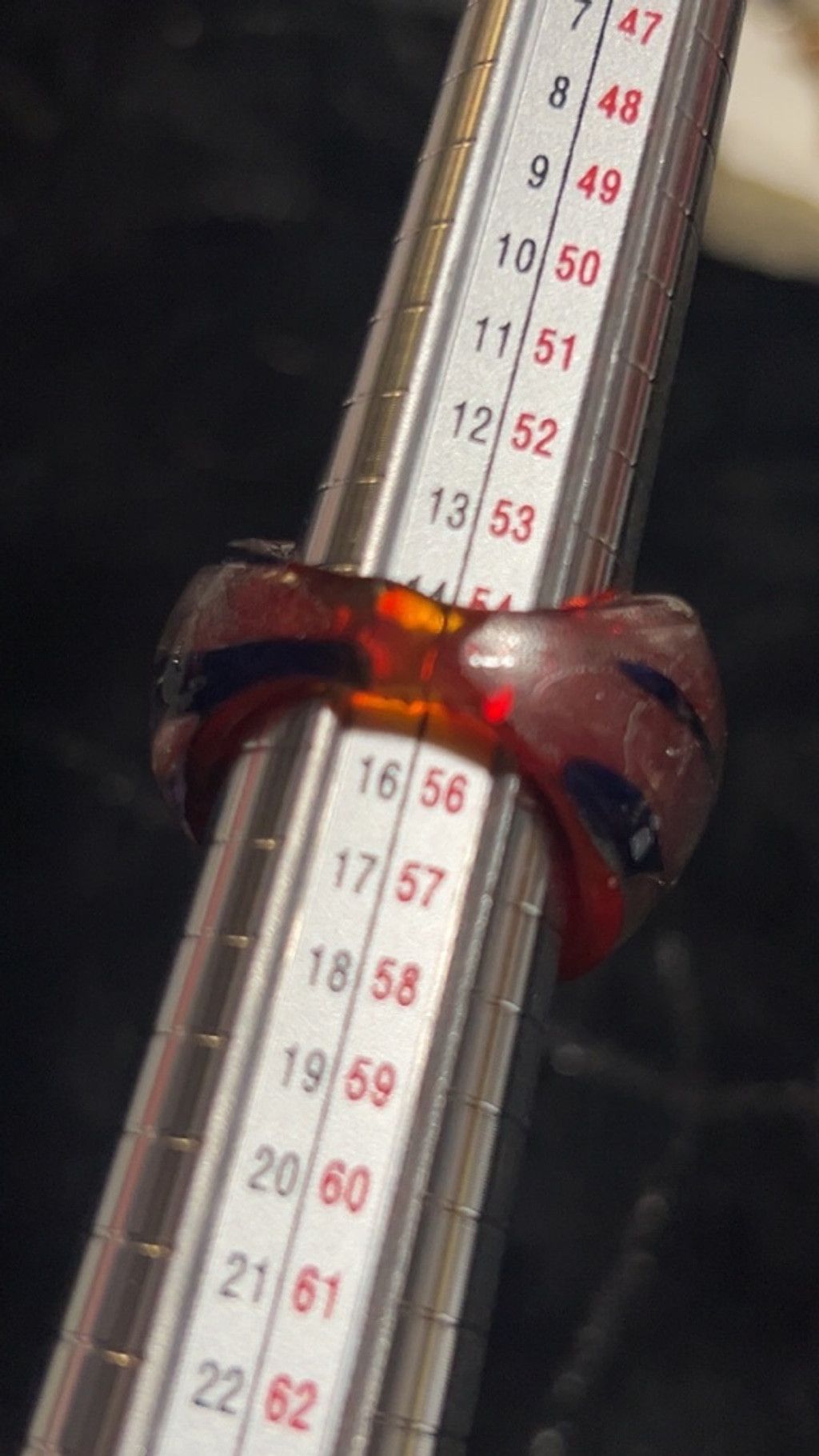 The Unbranded Brand Women's Red and Blue Glass Ring, One Size Size ONE SIZE - 4 Thumbnail