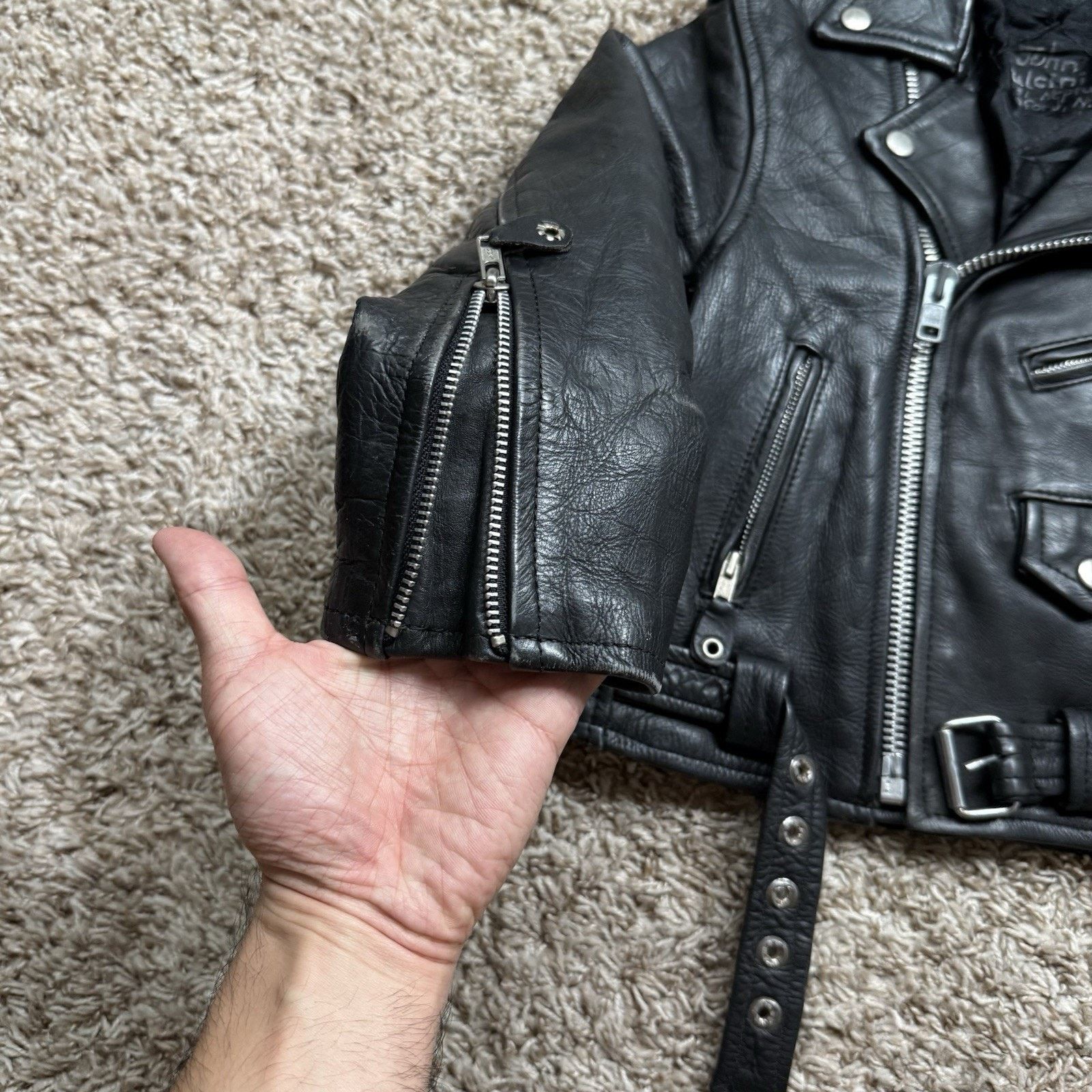 Vintage Vintage 90’s Black Leather Moto Biker Jacket Motorcycle Punk Size XXS / US 00 / IT 34 - 4 Thumbnail