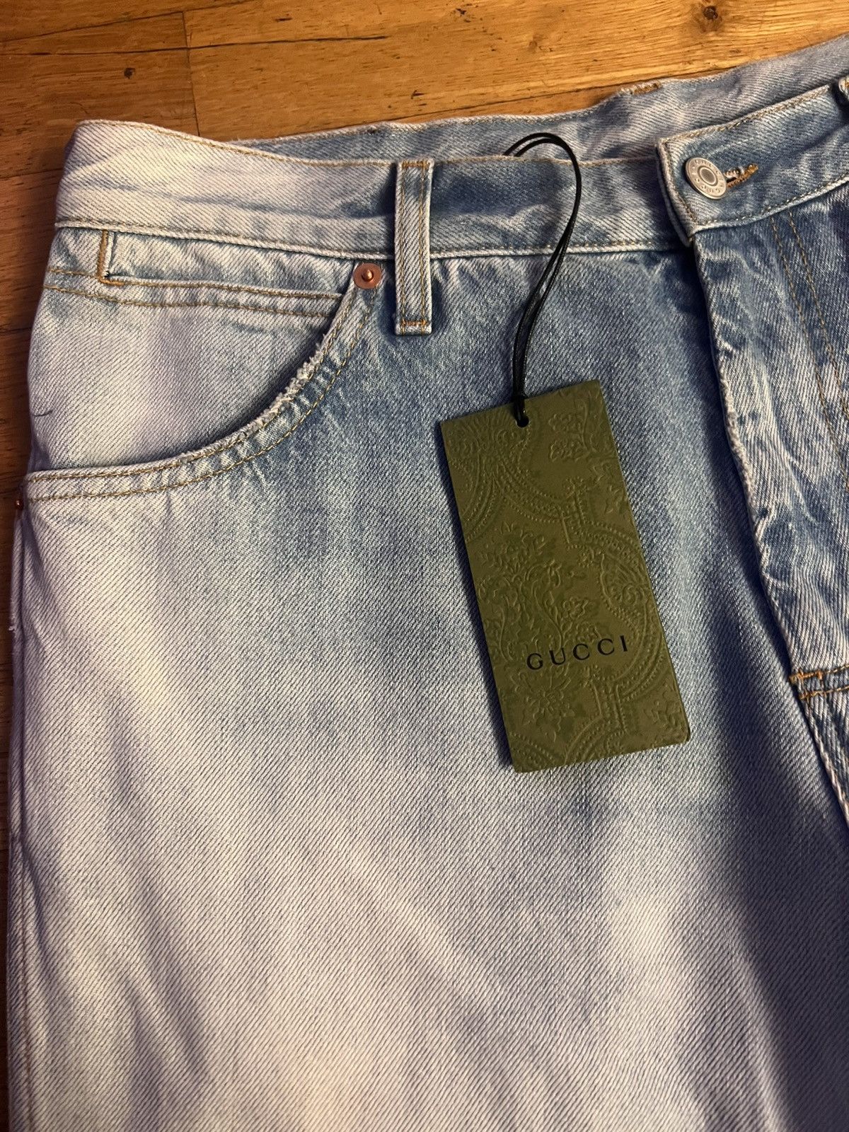 Gucci Gucci denim jeans eco washed love parade patch 34 NWT Size US 34 / EU 50 - 3 Thumbnail