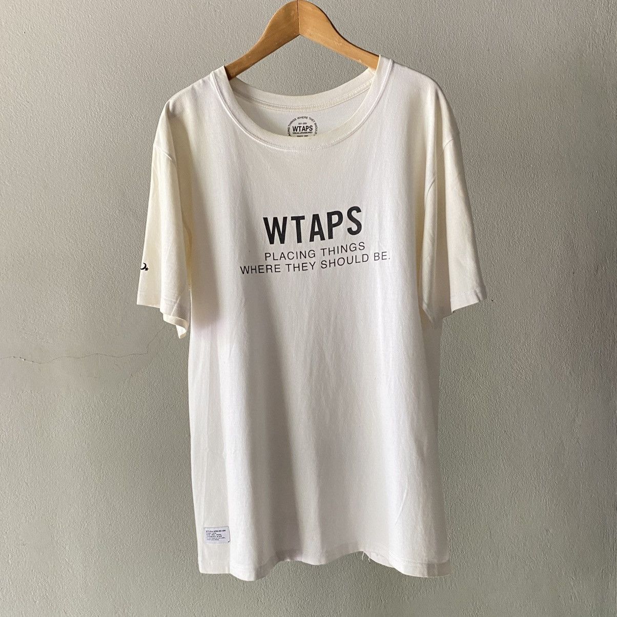 Wtaps WTAPS White Short-Sleeve Shirt with Black Logo Print Size US S / EU 44-46 / 1 - 1 Thumbnail
