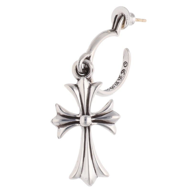 Chrome Hearts Chrome Hearts Tiny CH Cross Hoop Silver Size ONE