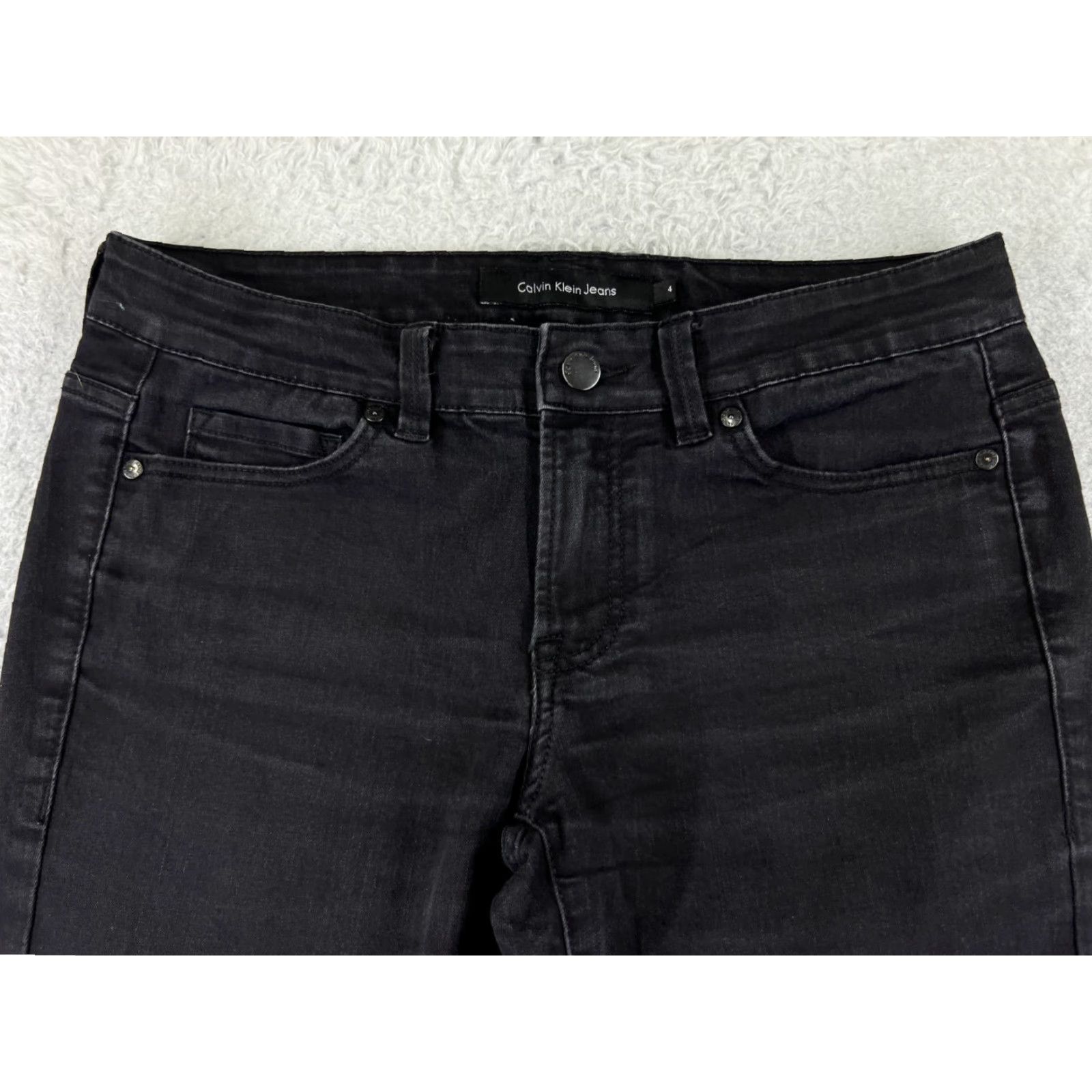 Calvin Klein Calvin Klein Women's Jeans 4 Black Denim Straight Leg Stretch Cotton 28x30 Fall Winter Womens Size 27" / US 4 / IT 40 - 5 Thumbnail