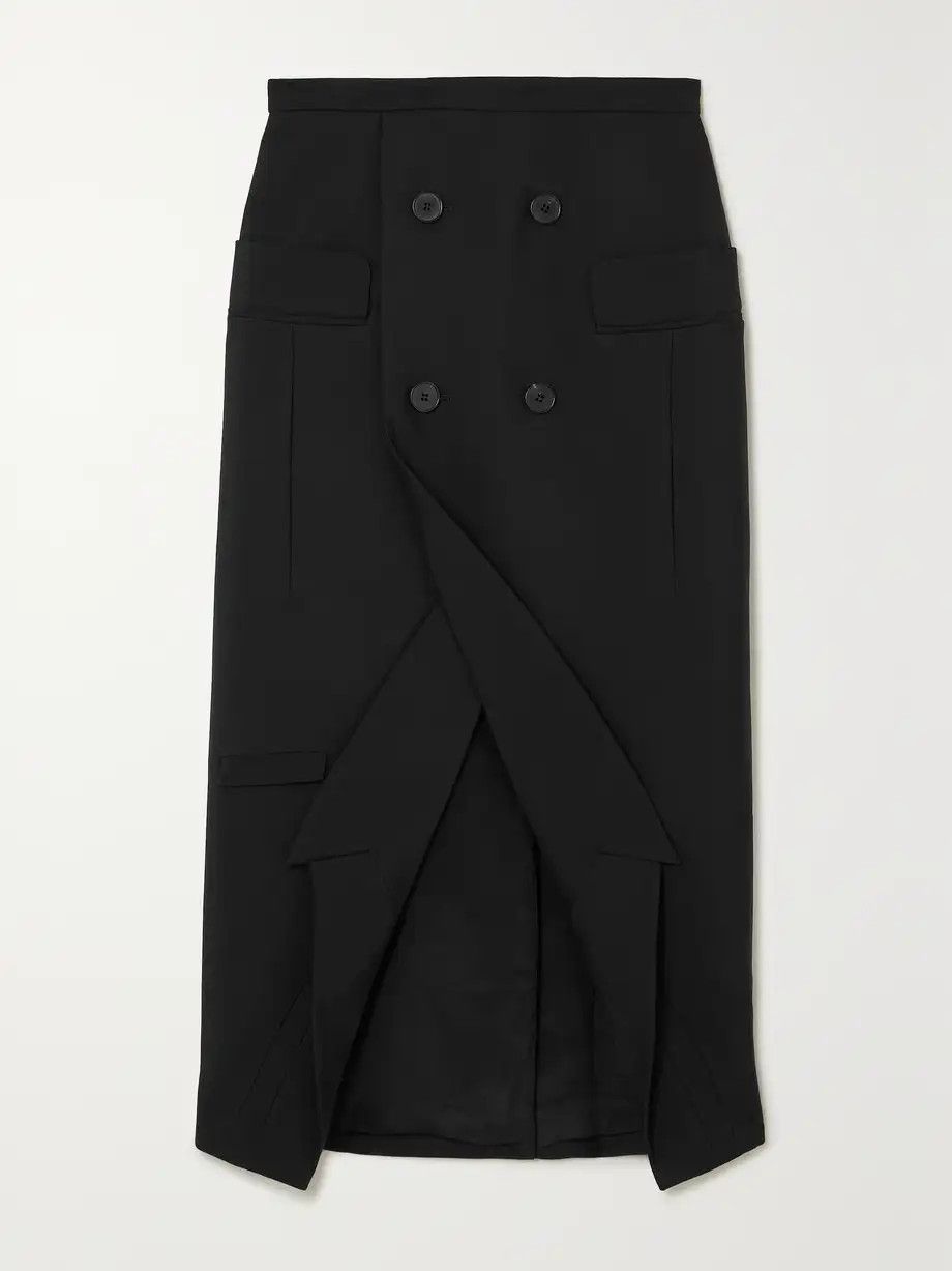 Alexander McQueen o1y0325 Midi Skirt in Black Size 26" / US 2 / IT 38 - 1 Thumbnail