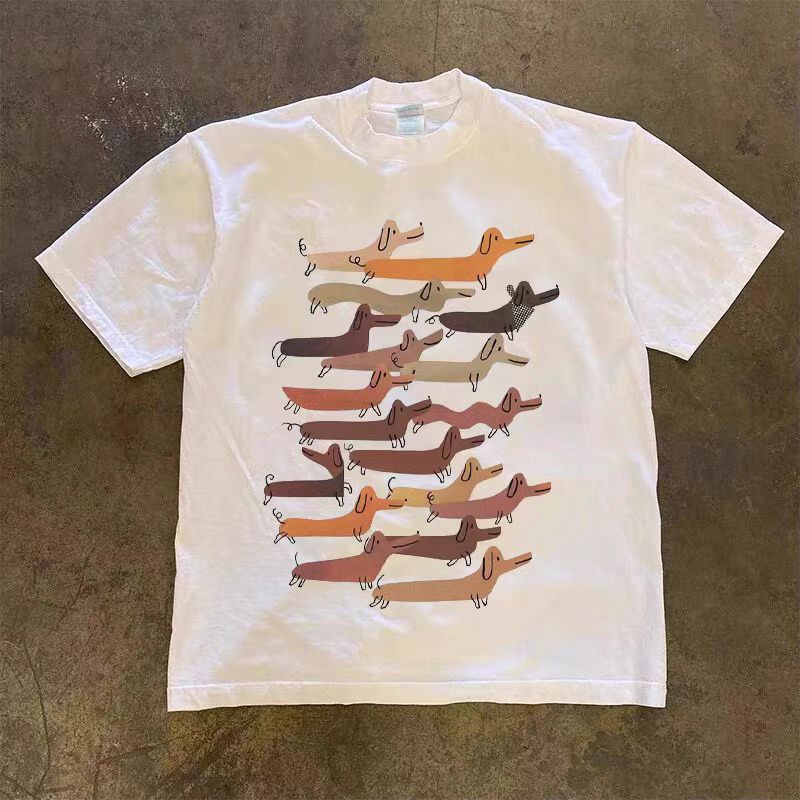 Japanese Brand × Vintage Hip Hop Cartoon Dog Print School Style Short Sleeve T-Shirt Size US XXL / EU 58 / 5 - 1 Thumbnail