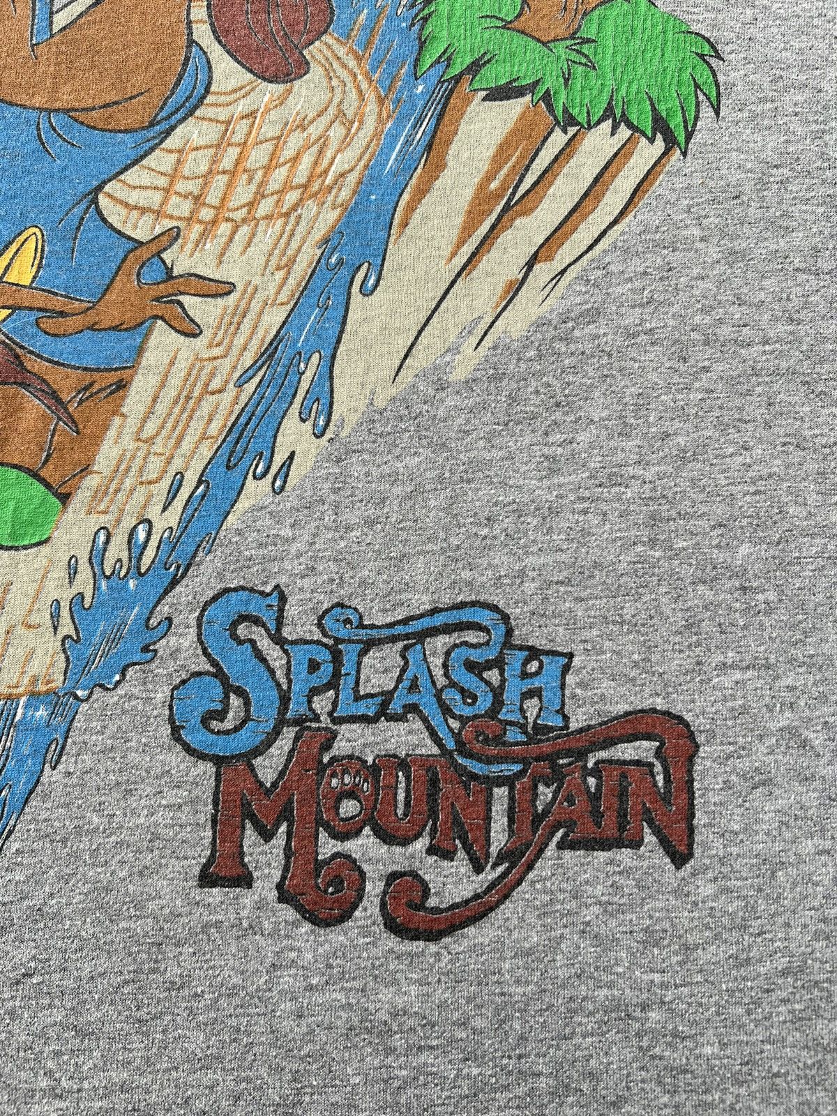 Disney Vintage 90s Disney Splash Mountain Cartoon Gray T-shirt Size US L / EU 52-54 / 3 - 6 Thumbnail