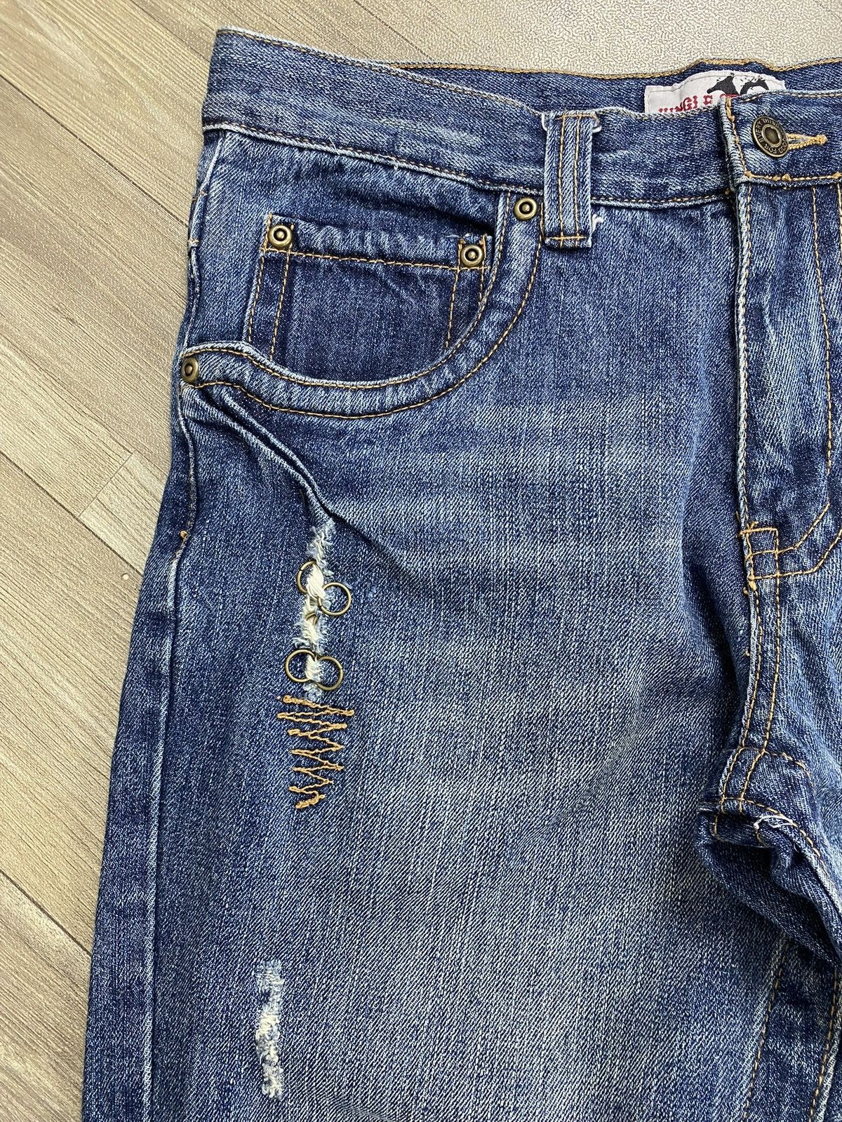 If Six Was Nine 2000s Jungle Storm Distressed Lgb Style Bootcut Flared Jeans Size US 30 / EU 46 - 8 Thumbnail