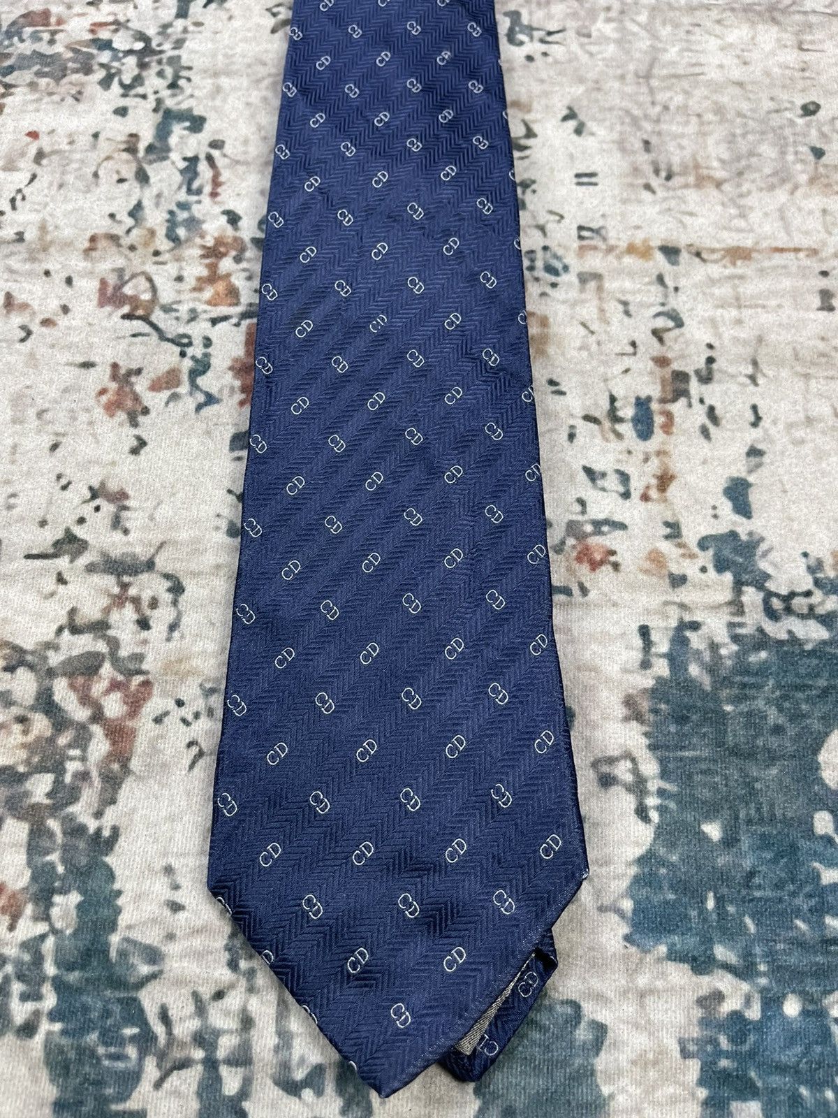 Dior Dior Fullprint Monogram Harringbone Silk Tie Size ONE SIZE - 5 Thumbnail