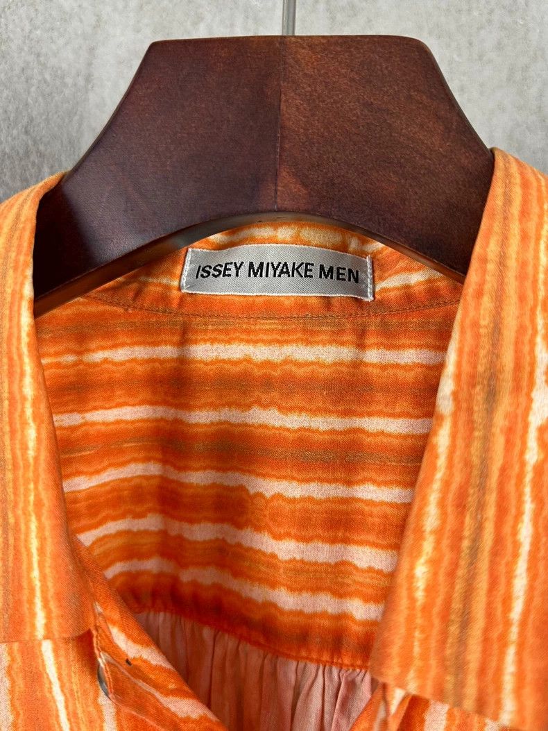 Issey Miyake Issey Miyake Orange striped tie-dyed long-sleeved shirt Size US L / EU 52-54 / 3 - 3 Thumbnail