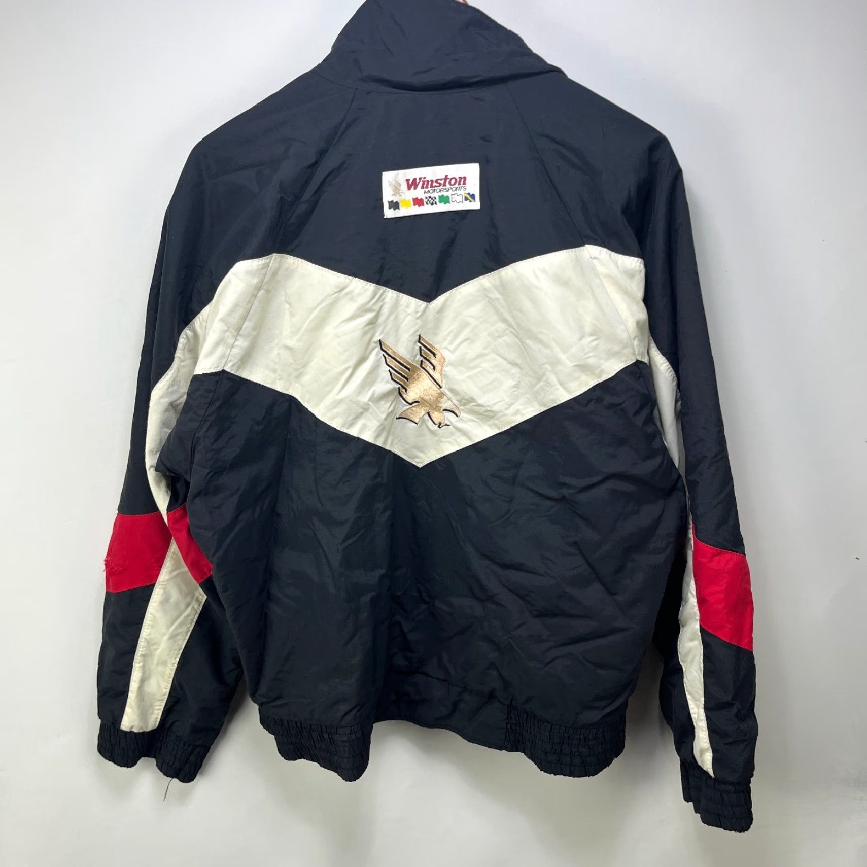 NASCAR VINTAGE NASCAR Winston Cup Racing Jacket M Black Windbreaker Casual Mens 90s Logo Lightweight Nylon Zip Mid-Length Jacket Size US M / EU 48-50 / 2 - 4 Thumbnail
