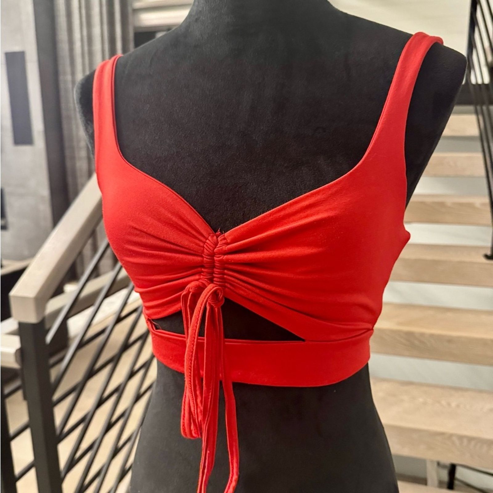 Other New Red Ruched Crop Top size S Size S / US 4 / IT 40 - 2 Thumbnail