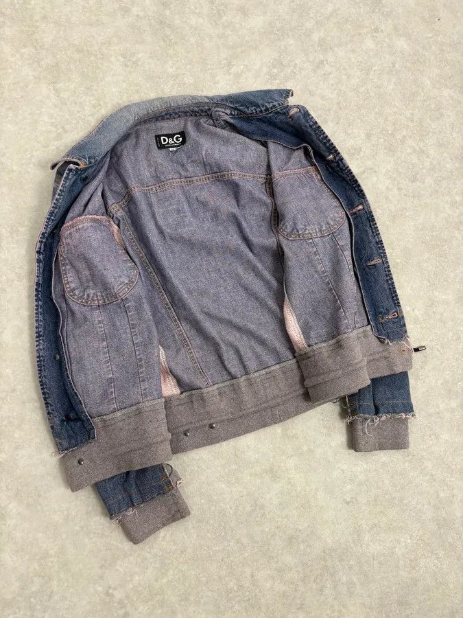 Dolce & Gabbana 2000s Dolce & Gabbana Blue Distressed Hybrid Denim Jacket Distressed Size US S / EU 44-46 / 1 - 7 Thumbnail
