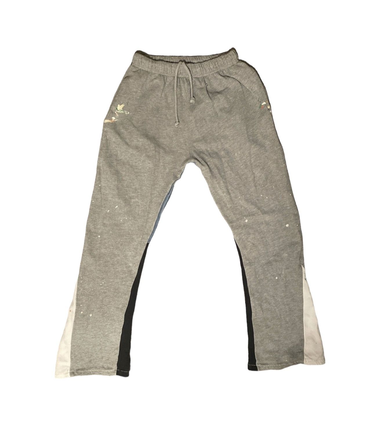 image of Gallery Dept x Mnml Flare Sweats With Paint Splatter in Grey, Men's (Size 33)