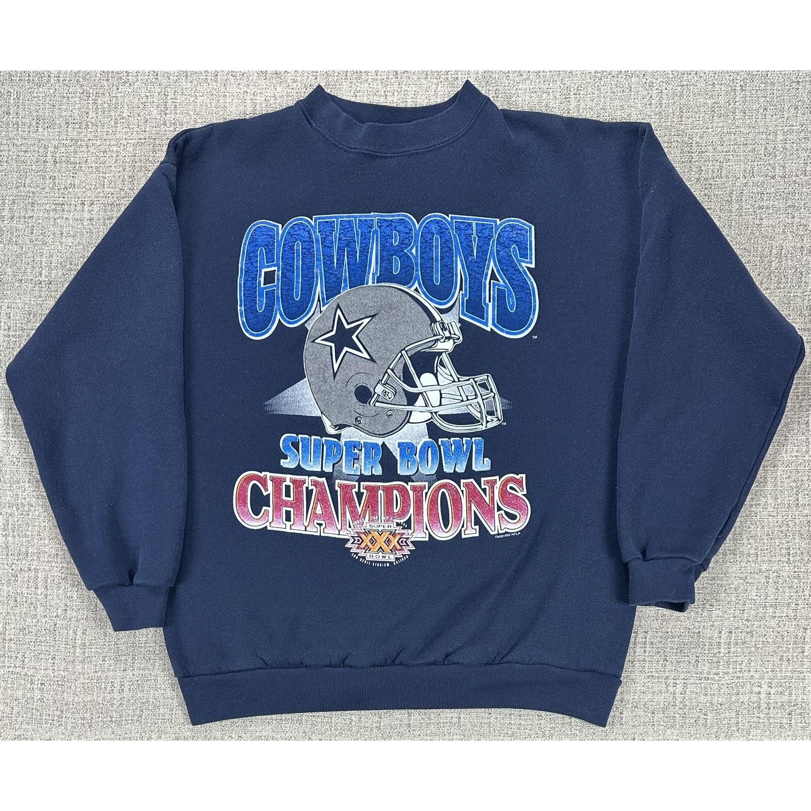 Tultex Dallas Cowboys Sweatshirt Sz L Super Bowl XXX Tultex Helmet Size US L / EU 52-54 / 3 - 1 Thumbnail
