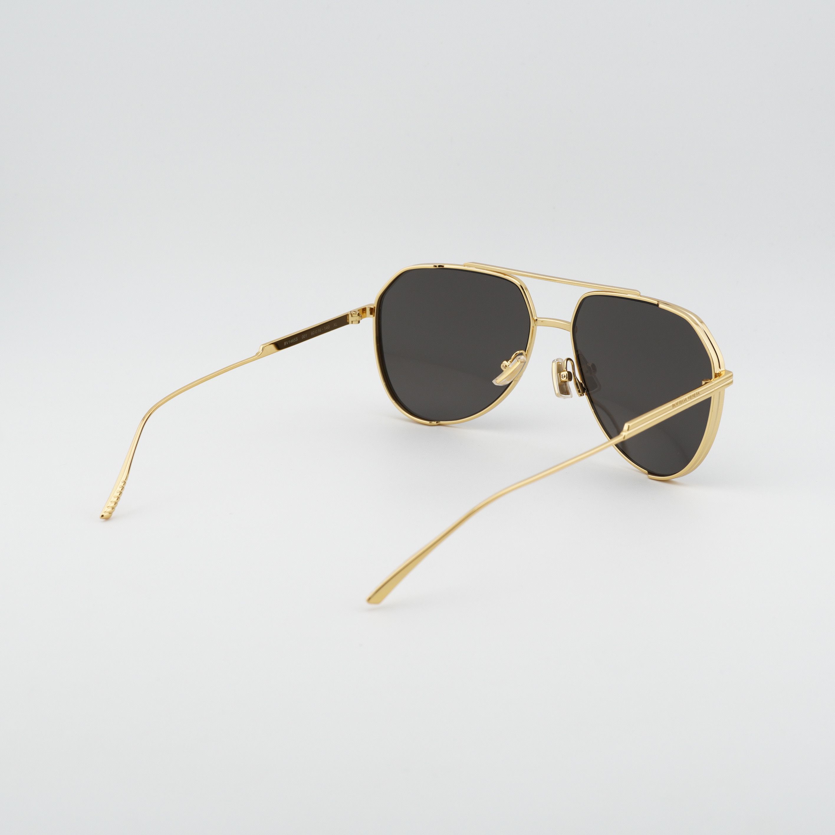 Bottega Veneta Bottega Veneta BV1465S 001 Unisex Sunglasses Gold Aviator Size ONE SIZE - 3 Thumbnail
