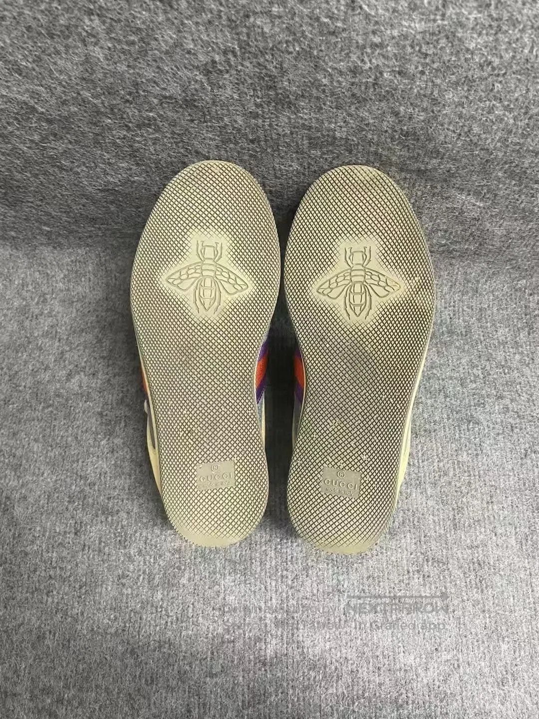 Gucci Gucci Screener Leather GG Blue Sneakers. Size US 4.5 / IT 34.5 - 9 Thumbnail