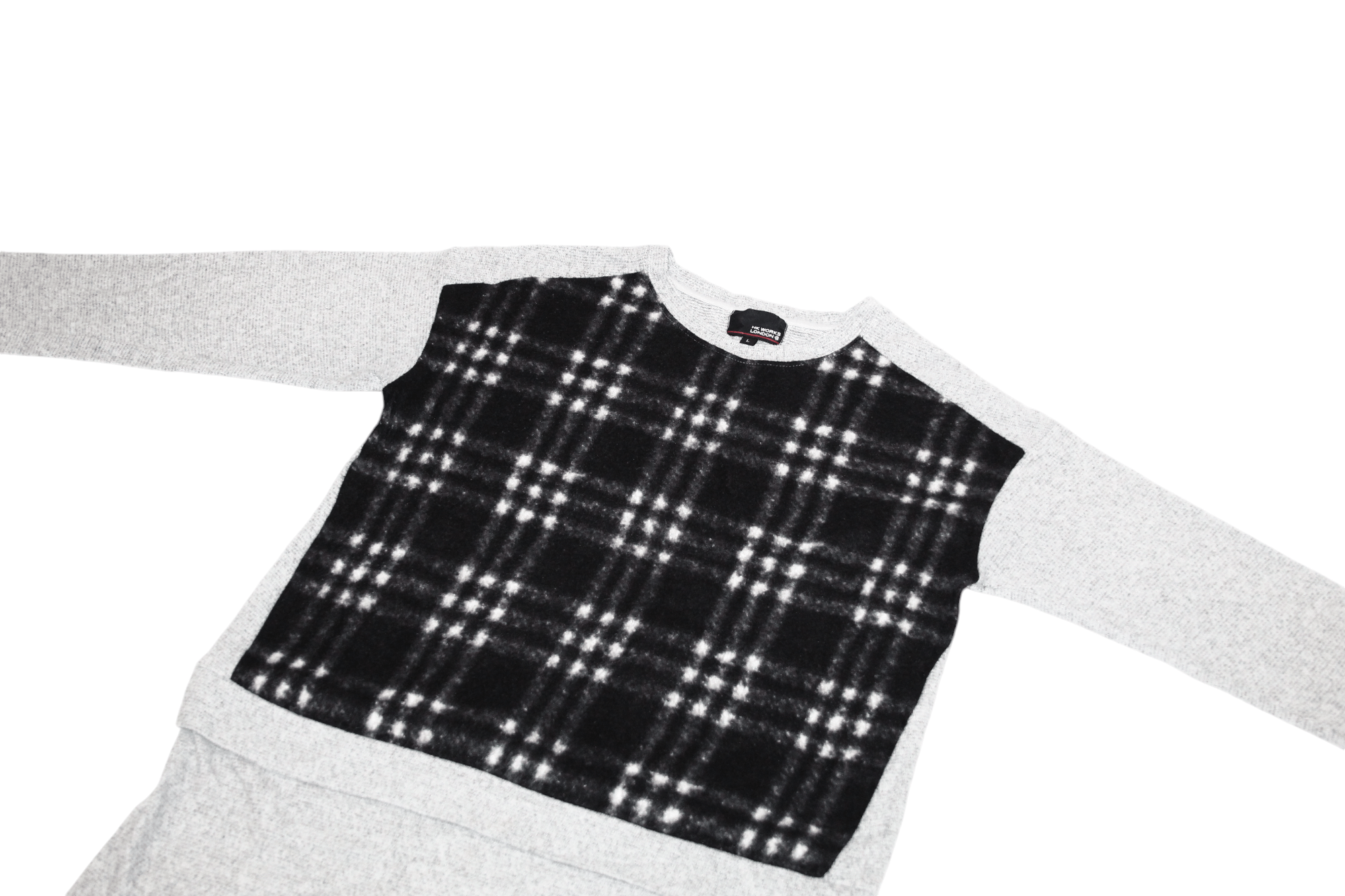 Japanese Brand Vtg HK Works London Plaid Fleece L/S Tunic Relax Fit Size L / US 10 / IT 46 - 6 Thumbnail