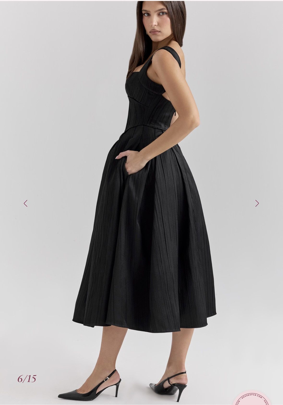 House of CB House of CB Isabeau Black Midi Dress Size L / US 10 / IT 46 - 3 Thumbnail
