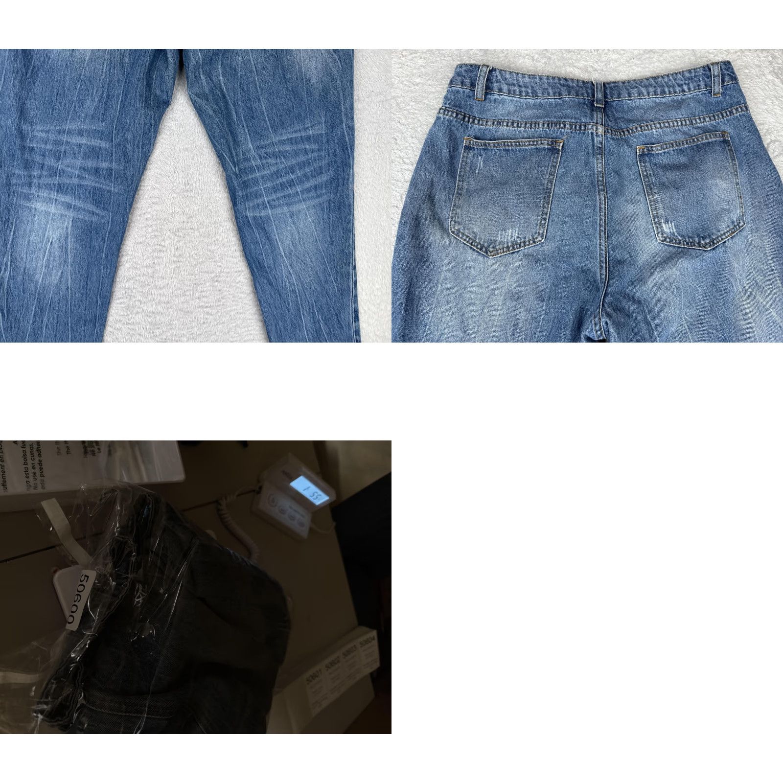 Denime Distressed Jeans Mens 32x30 Blue Light Wash Tapered Leg Zip Fly Denim 90s Mens Size US 32 / EU 48 - 10 Thumbnail