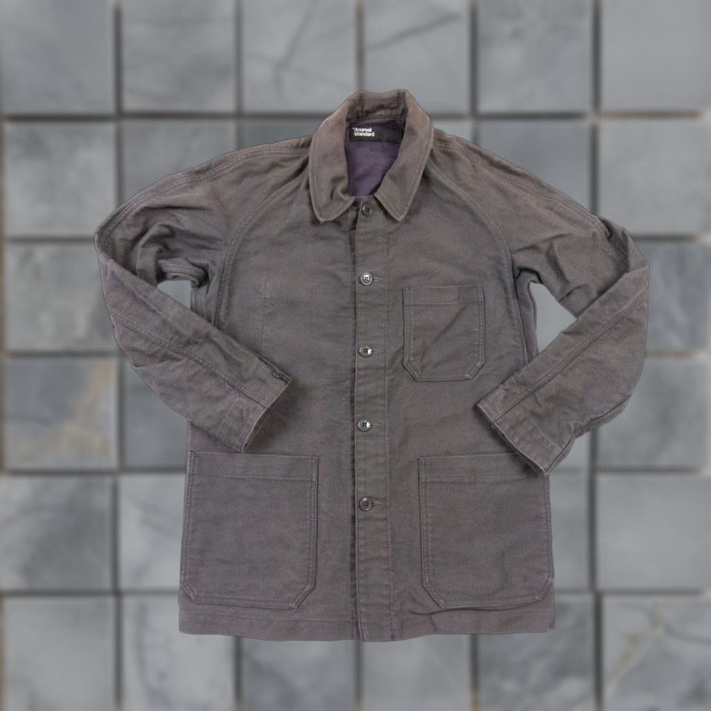 Journal Standard JOURNAL STANDARD Men's Button Down Shirt Medium Gray Canvas Workwear Long Sleeve Regular Fit Size US M / EU 48-50 / 2 - 1 Thumbnail