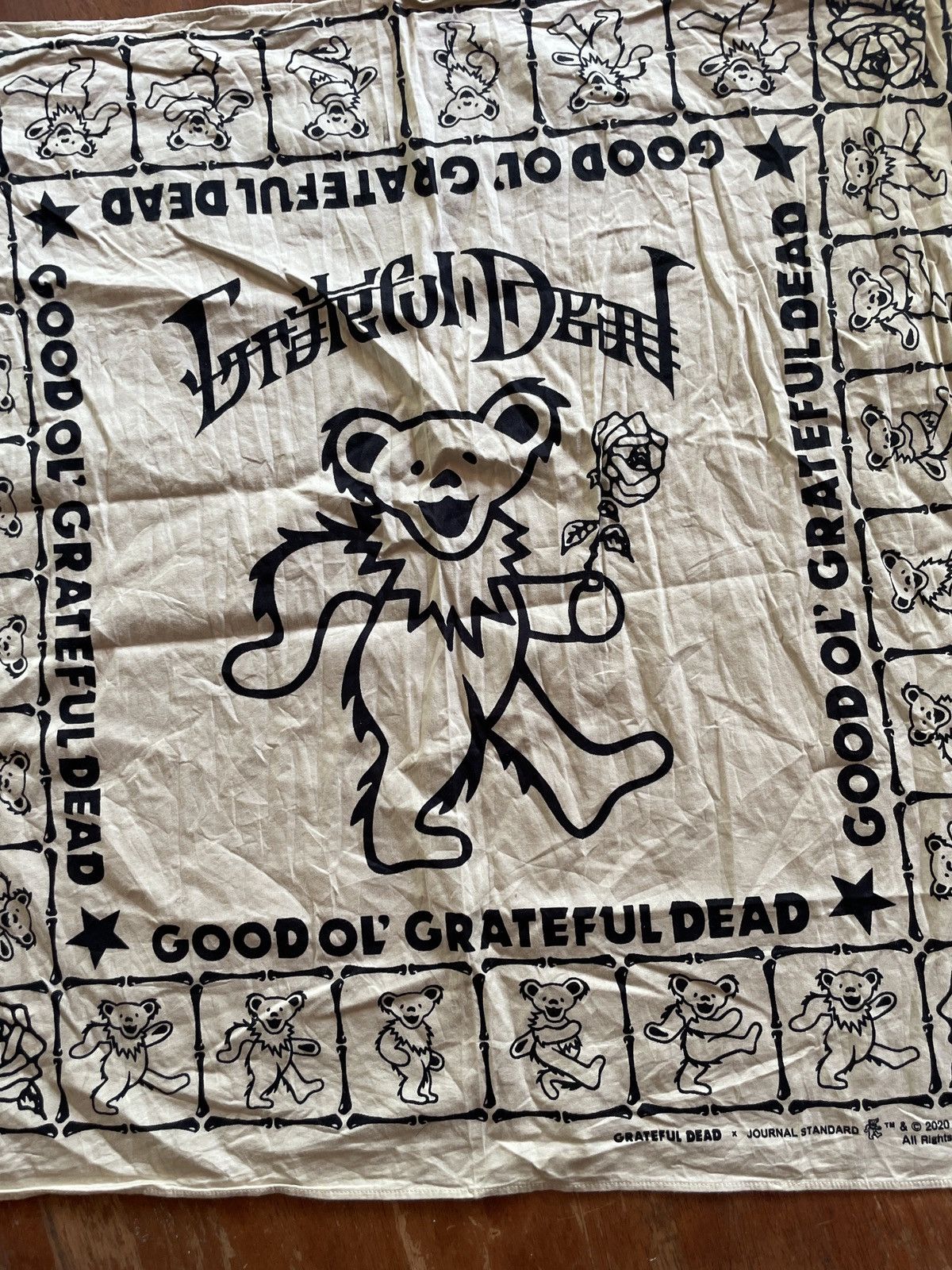 Grateful Dead × Japanese Brand × Journal Standard Grateful Dead band X Journal Standard Japan Big Logo 20”X20” Size ONE SIZE - 3 Thumbnail