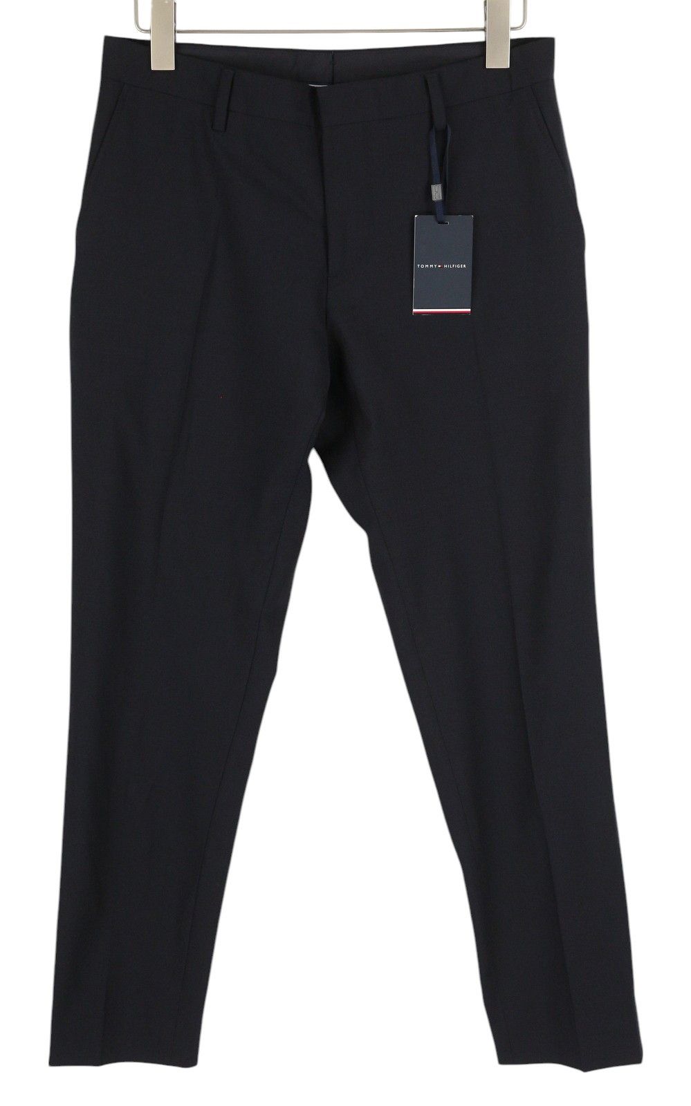 Tommy Hilfiger 48 Dark Blue THFlex Wool Blend Slim Fit Flat Trousers 85317 Size US 32 / EU 48 - 1 Thumbnail