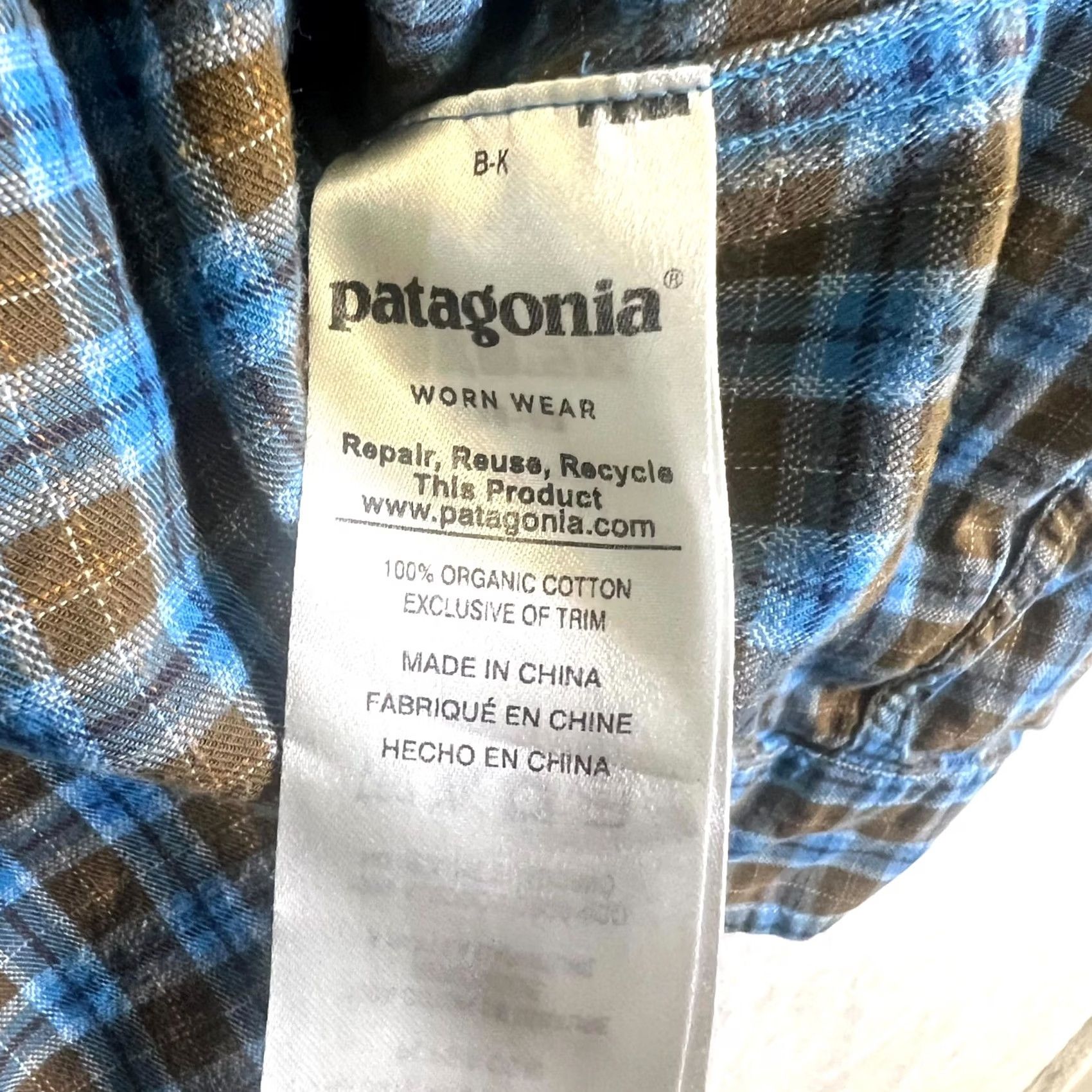 Patagonia Patagonia Button Up Shirt Men's XL Blue Windowpane Plaid Cotton Casual Workwear Size US XL / EU 56 / 4 - 3 Thumbnail