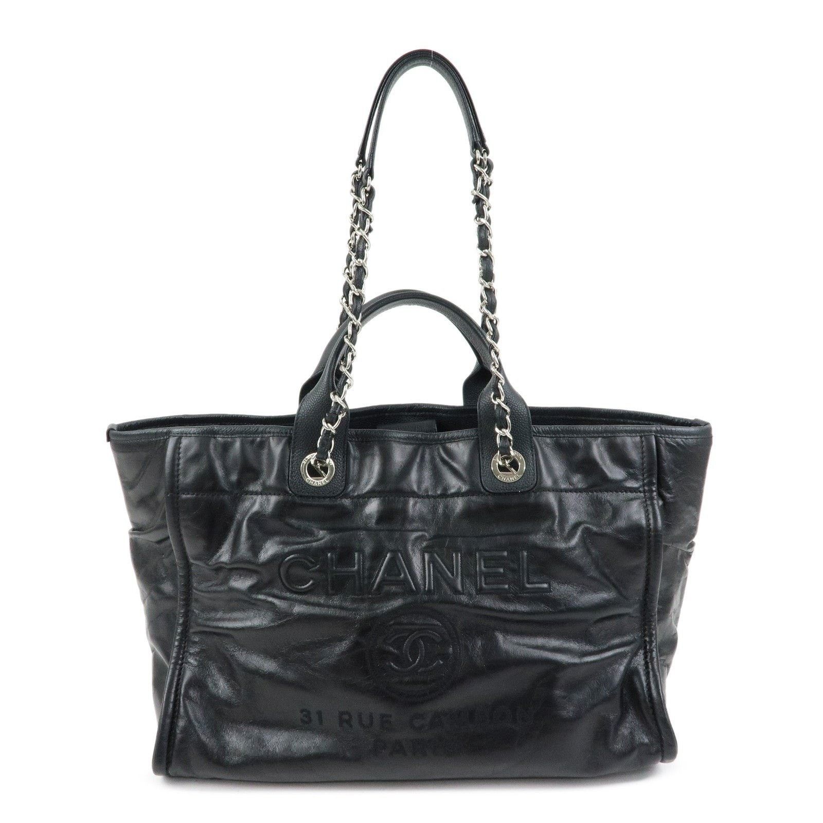 Chanel Chanel Deauville GM Calfskin Tote Black Size ONE SIZE - 1 Thumbnail