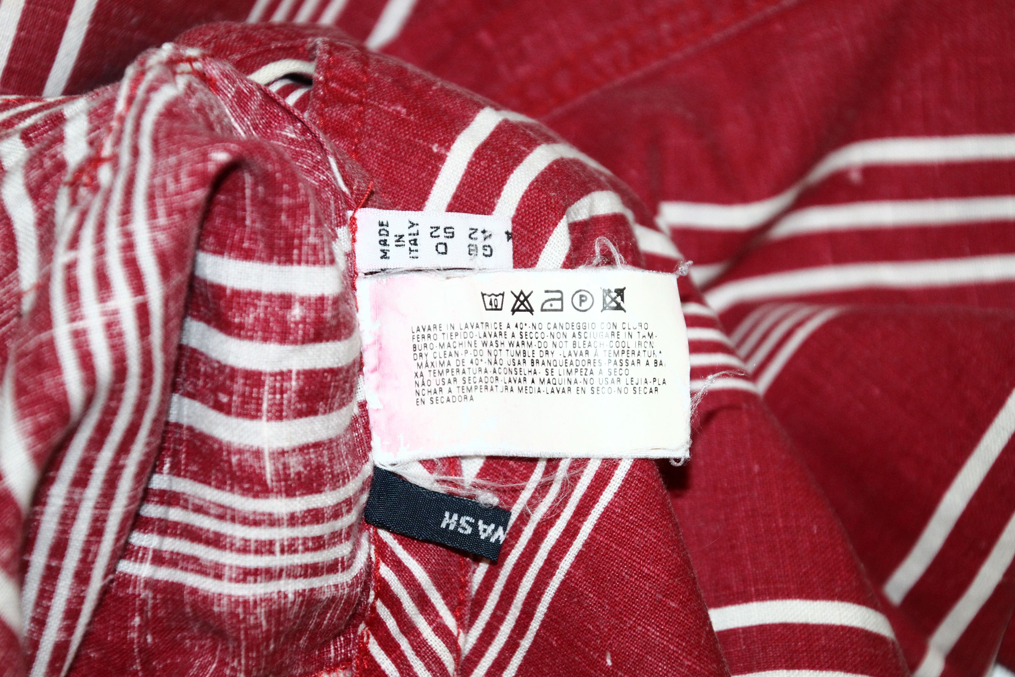 Armani Armani Jeans Eco Wash Striped Linen Cotton Bermuda Shorts Size US 38 / EU 54 - 9 Thumbnail