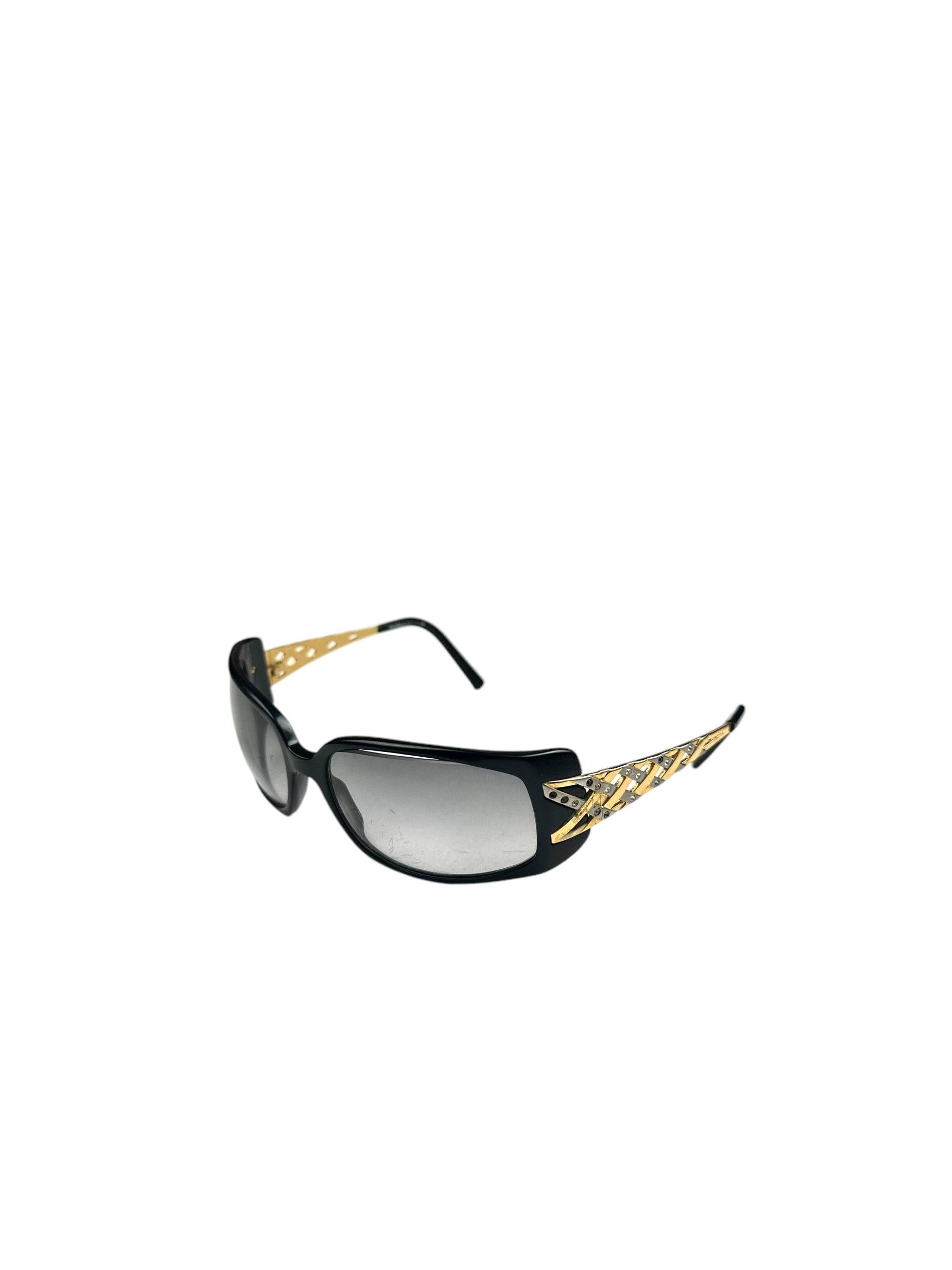 Salvatore Ferragamo Salvatore Ferragamo Swarovski Weaving Frame Sunglasses Size ONE SIZE - 1 Thumbnail