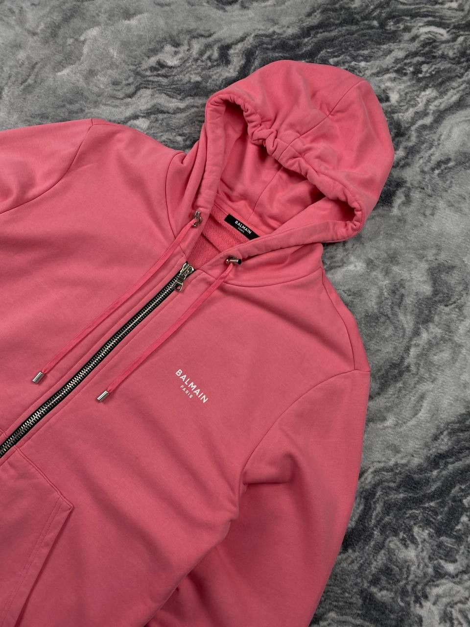 Balmain Balmain Full Zip Hoodie Men Size M Pink Size US M / EU 48-50 / 2 - 2 Thumbnail