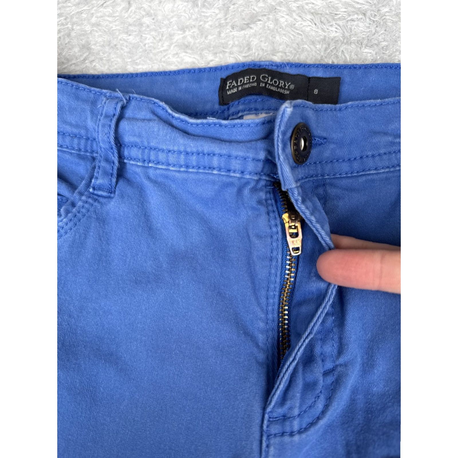 Faded Glory Faded Glory Jeans Womens Size 8 Blink Blue Ankle Zip 5-Pocket Denim Slim Stretch Size 30" / US 8 / IT 44 - 5 Thumbnail
