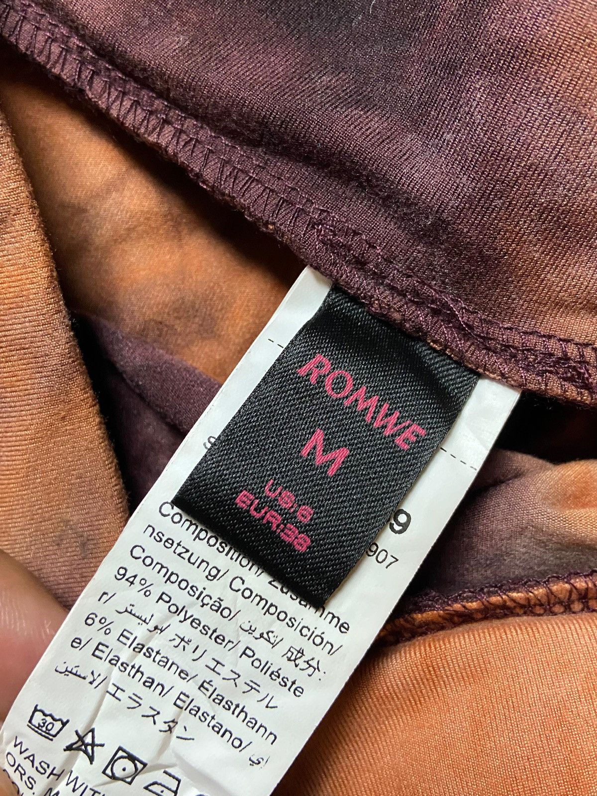 Japanese Brand × Vintage ROMWE Tie Dye Cut Out Side Flare Pants (125) Size 29" - 5 Thumbnail