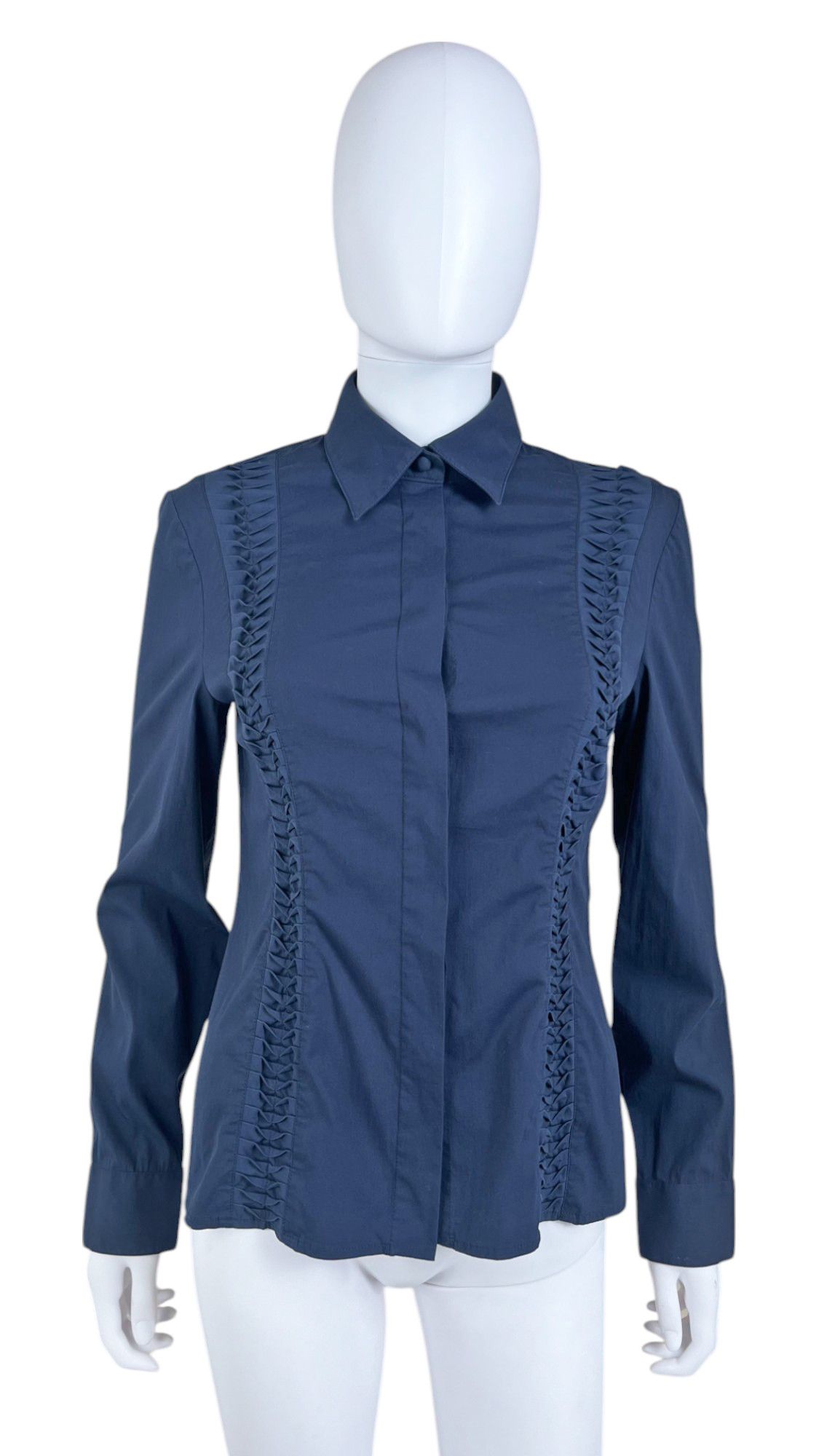 Versace by Donatella Blue Ruffle Shirt Size M / US 6-8 / IT 42-44 - 1 Thumbnail