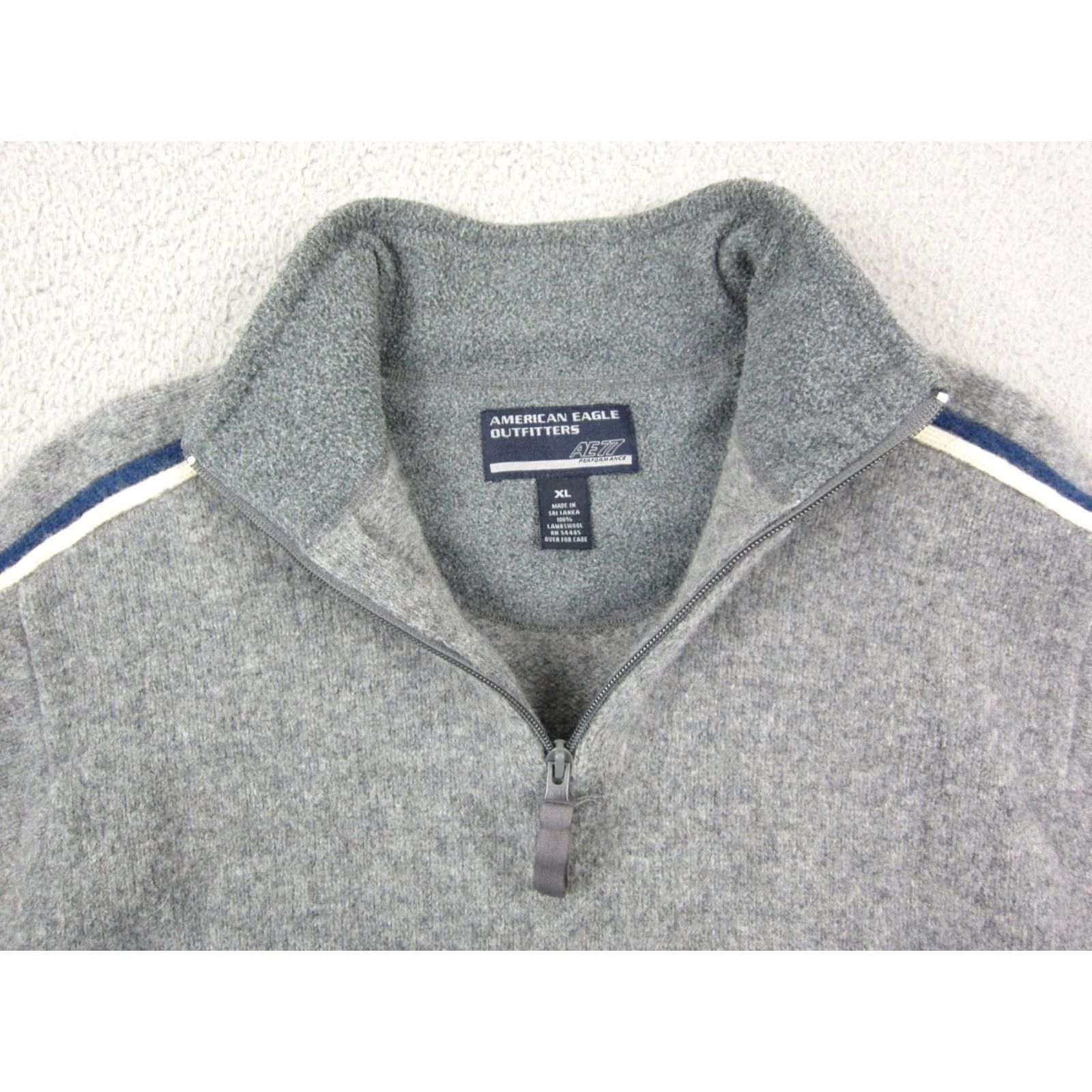 American Eagle Outfitters Vintage American Eagle Sweatshirt Mens Extra Large Gray AE77 Lambswool Stripe Size US XL / EU 56 / 4 - 7 Thumbnail