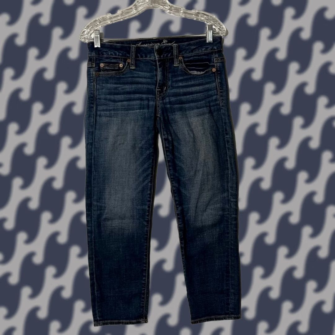 American Eagle Outfitters American Eagle Women's Jeans Size 00 Stretch Boy Fit Washed Blue Denim Size 24" / US 00 / IT 34 - 1 Thumbnail
