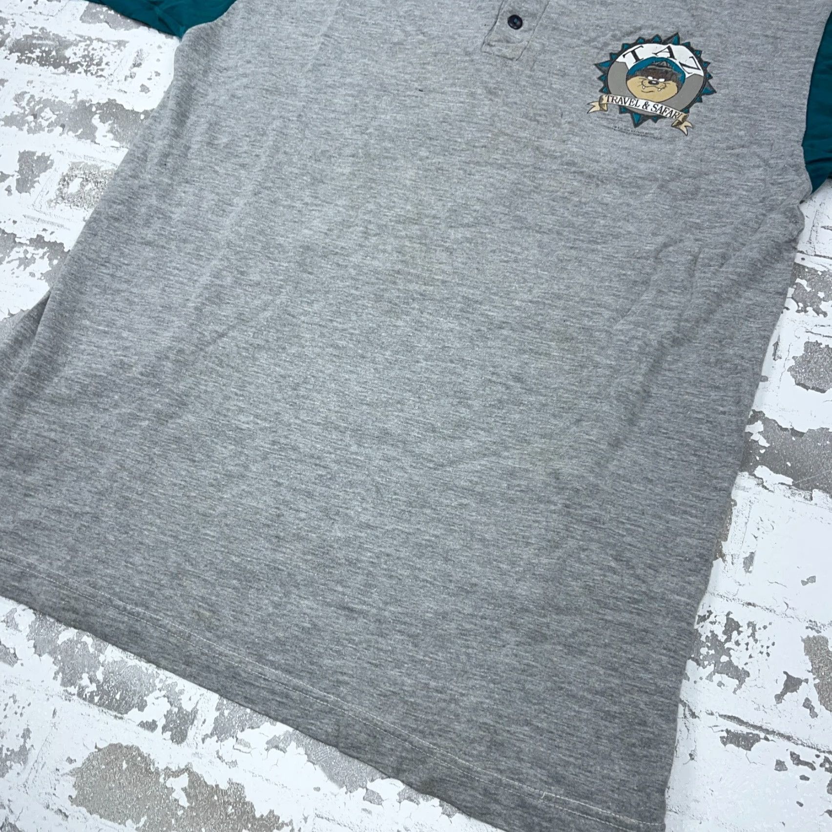 Vintage VINTAGE Sun Shirt Men M Gray 90s Looney Tunes Taz Henley Tasmanian Devil Graphic Print Logo Cotton Knit Short Sleeve Vintage Classic Grunge 90s Mens Size US M / EU 48-50 / 2 - 5 Thumbnail