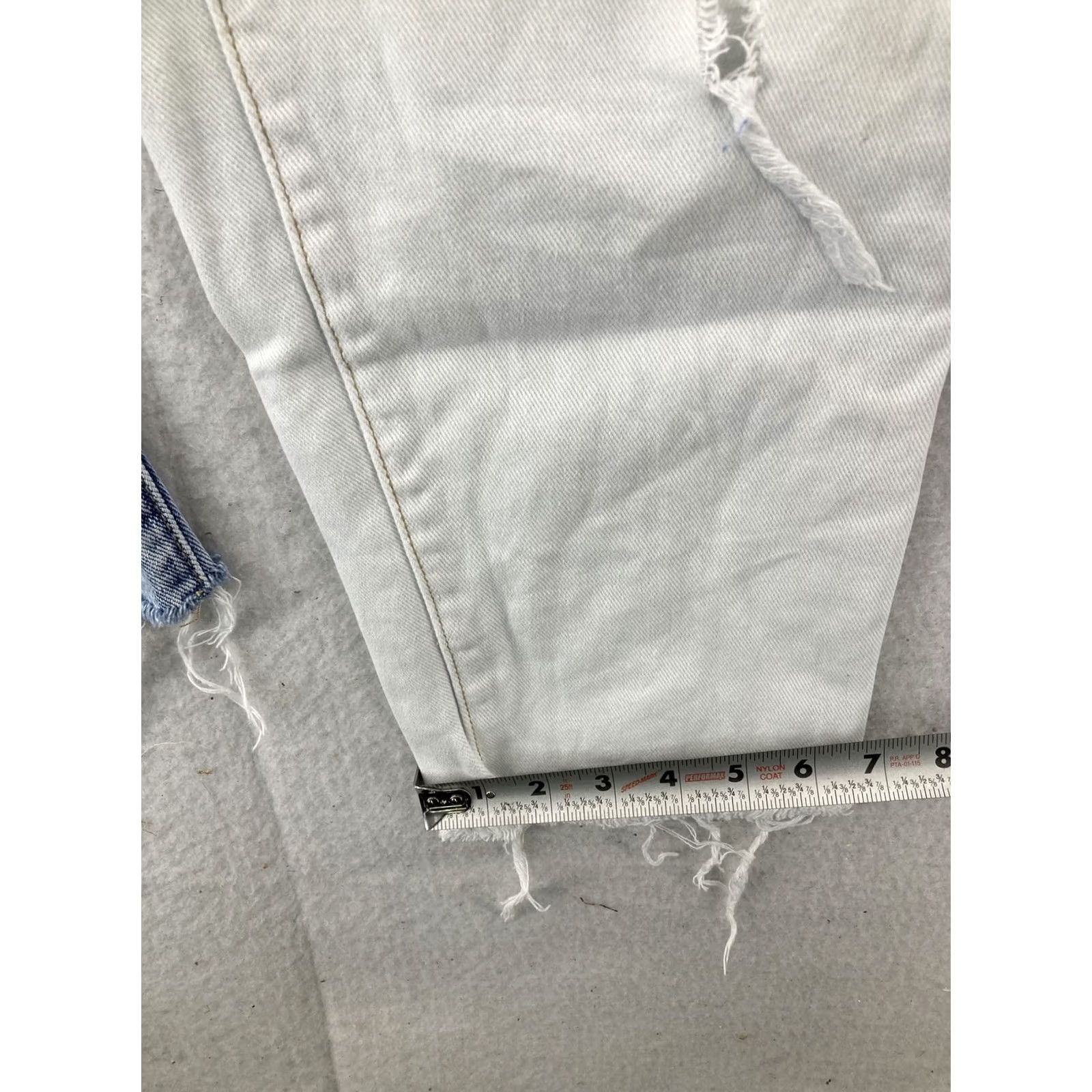 Pacsun PacSun Jeans Women’s 26 Blue/White High Rise Straight Distressed Raw Hem Size 26" / US 2 / IT 38 - 6 Thumbnail